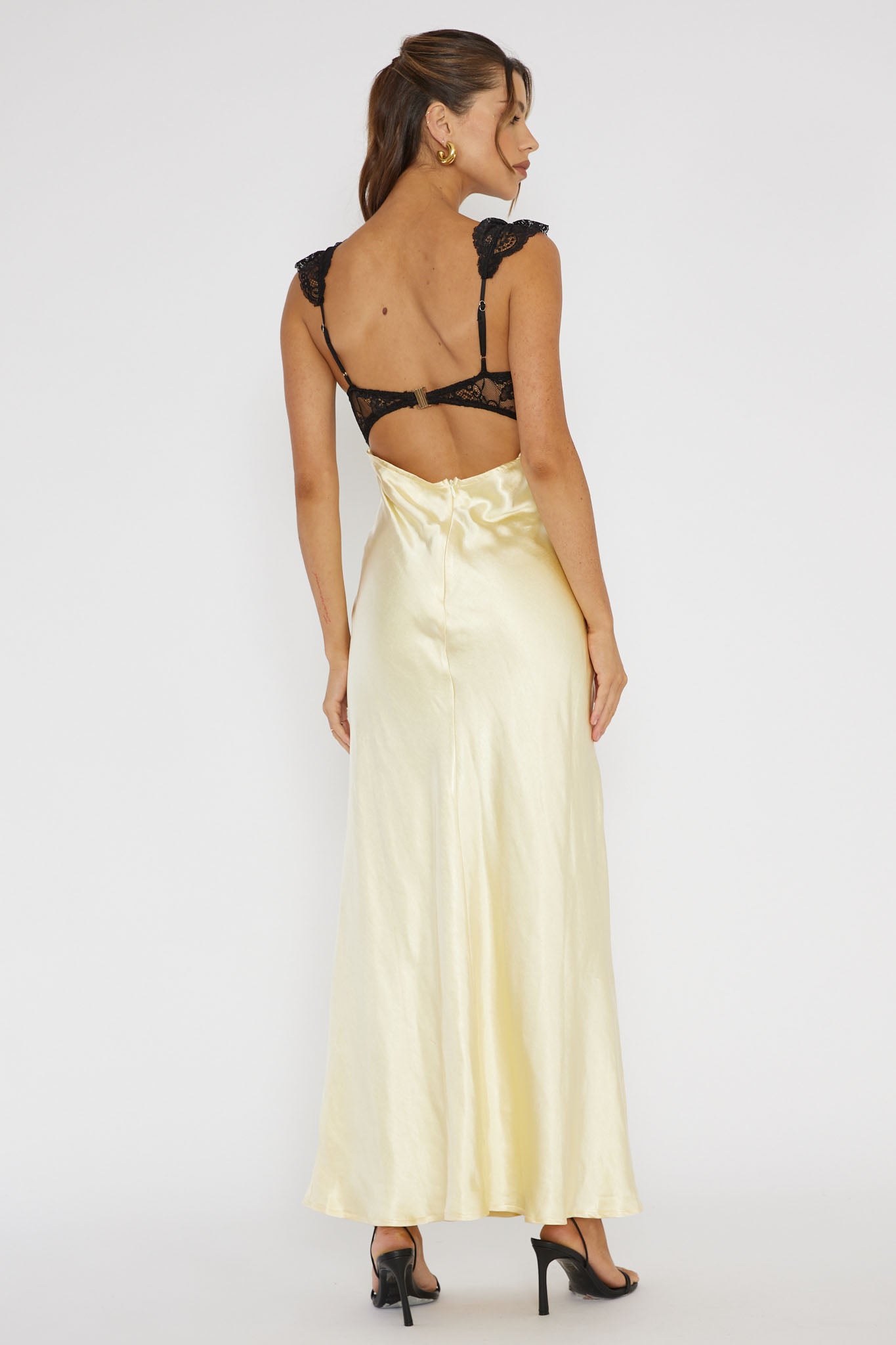 Claribel Lace Bust Maxi Dress Lemon by Selfie Leslie Australia