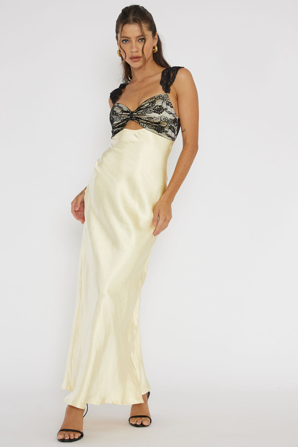 Claribel Lace Bust Maxi Dress Lemon by Selfie Leslie Australia