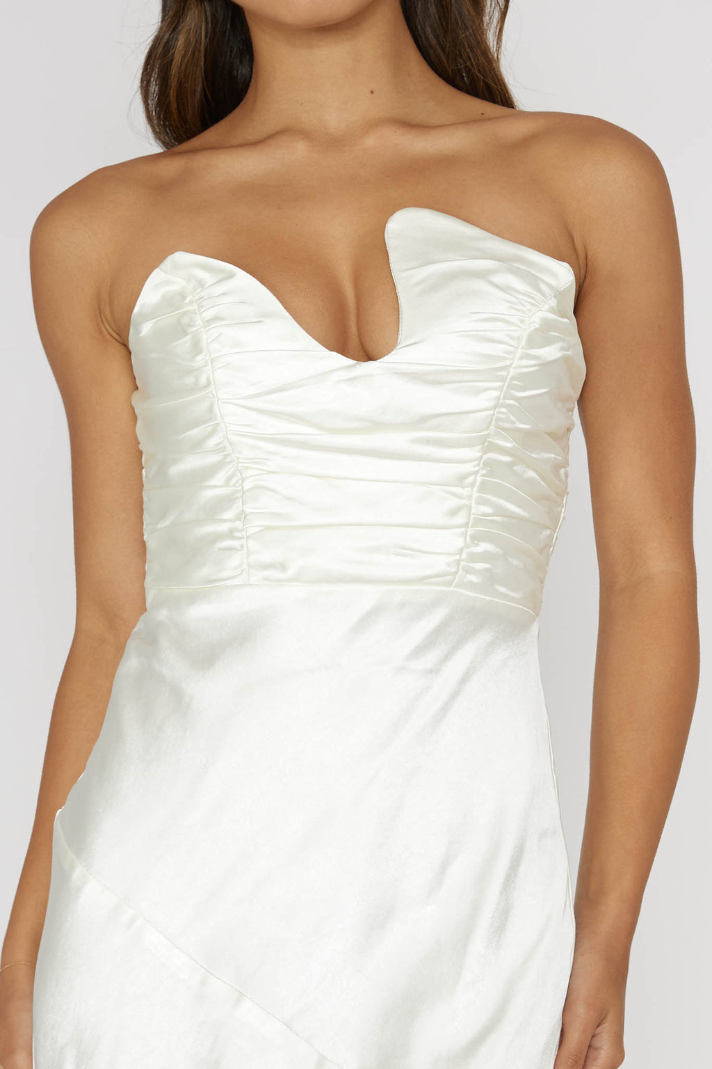 Blaise Asymmetric Neckline Maxi Dress Pearl by Selfie Leslie Australia