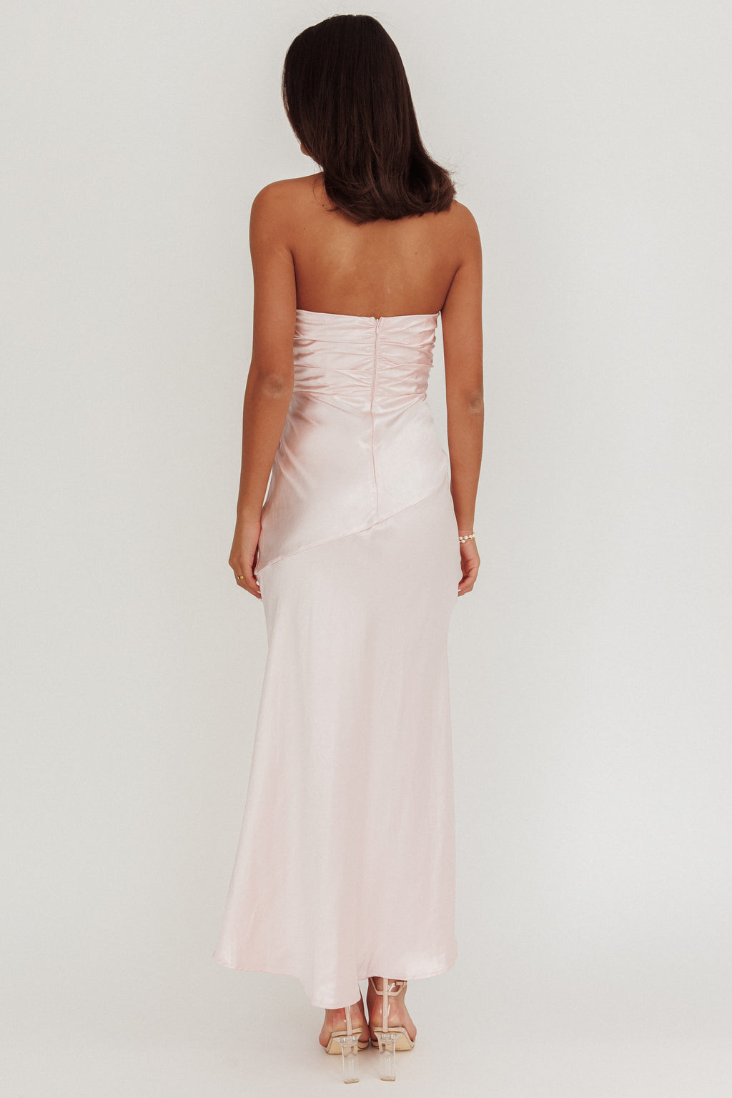 Blaise Asymmetric Neckline Maxi Dress Pink by Selfie Leslie Australia