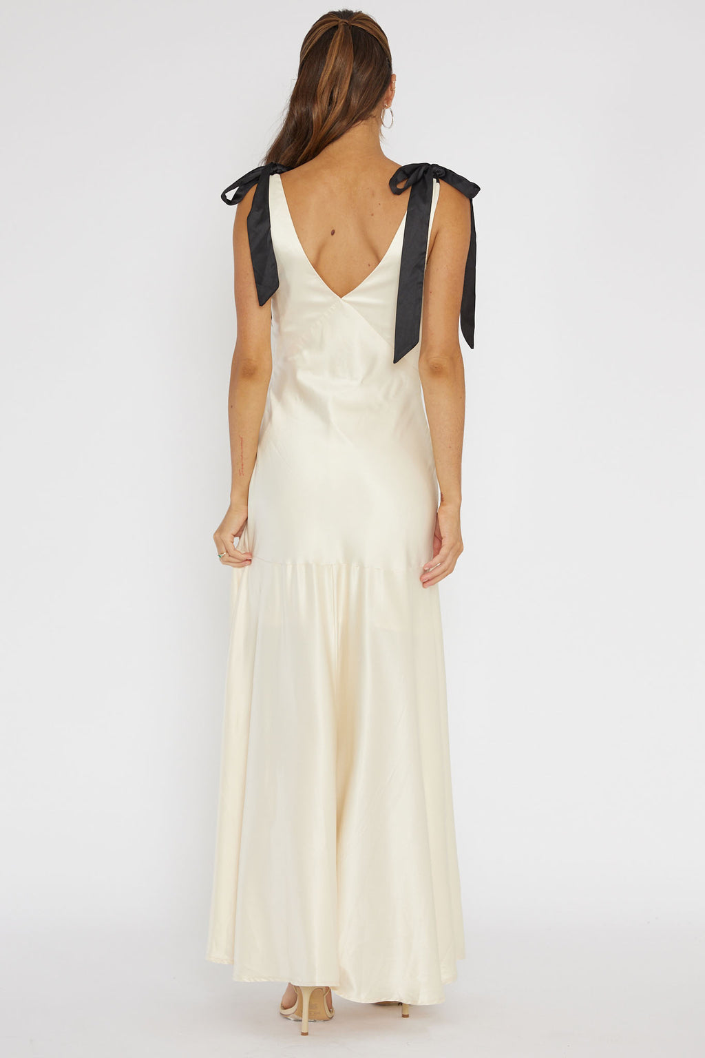 New York Minute Bow Shoulder Dress Oyster by Selfie Leslie Australia