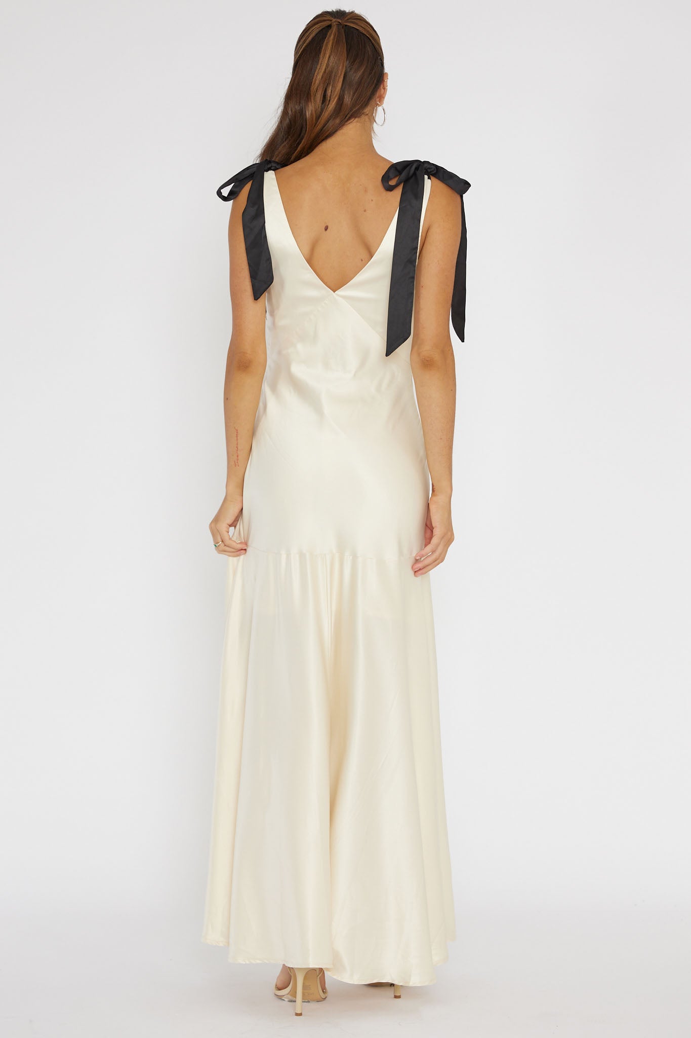 New York Minute Bow Shoulder Dress Oyster by Selfie Leslie Australia