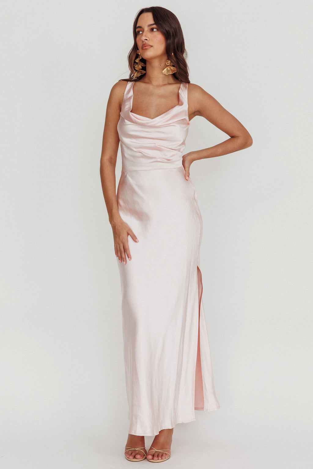 Sitara Tied Back Maxi Dress Blush by Selfie Leslie Australia