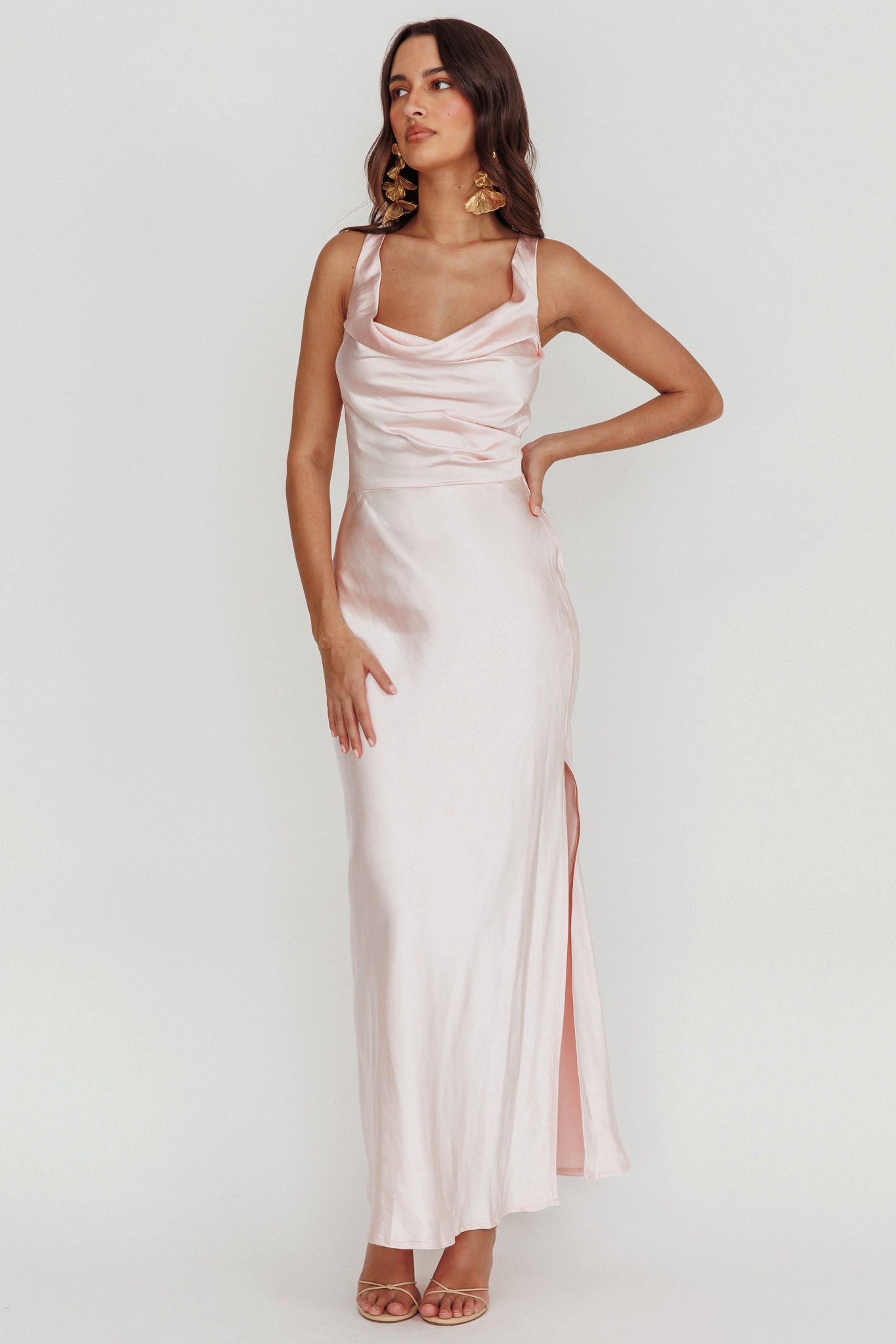 Sitara Tied Back Maxi Dress Blush by Selfie Leslie Australia