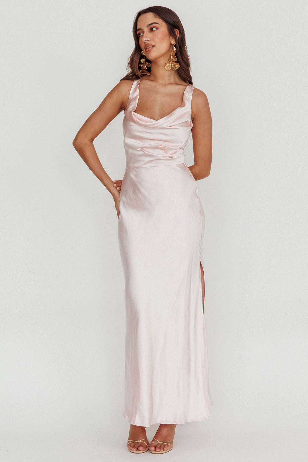 Sitara Tied Back Maxi Dress Blush by Selfie Leslie Australia