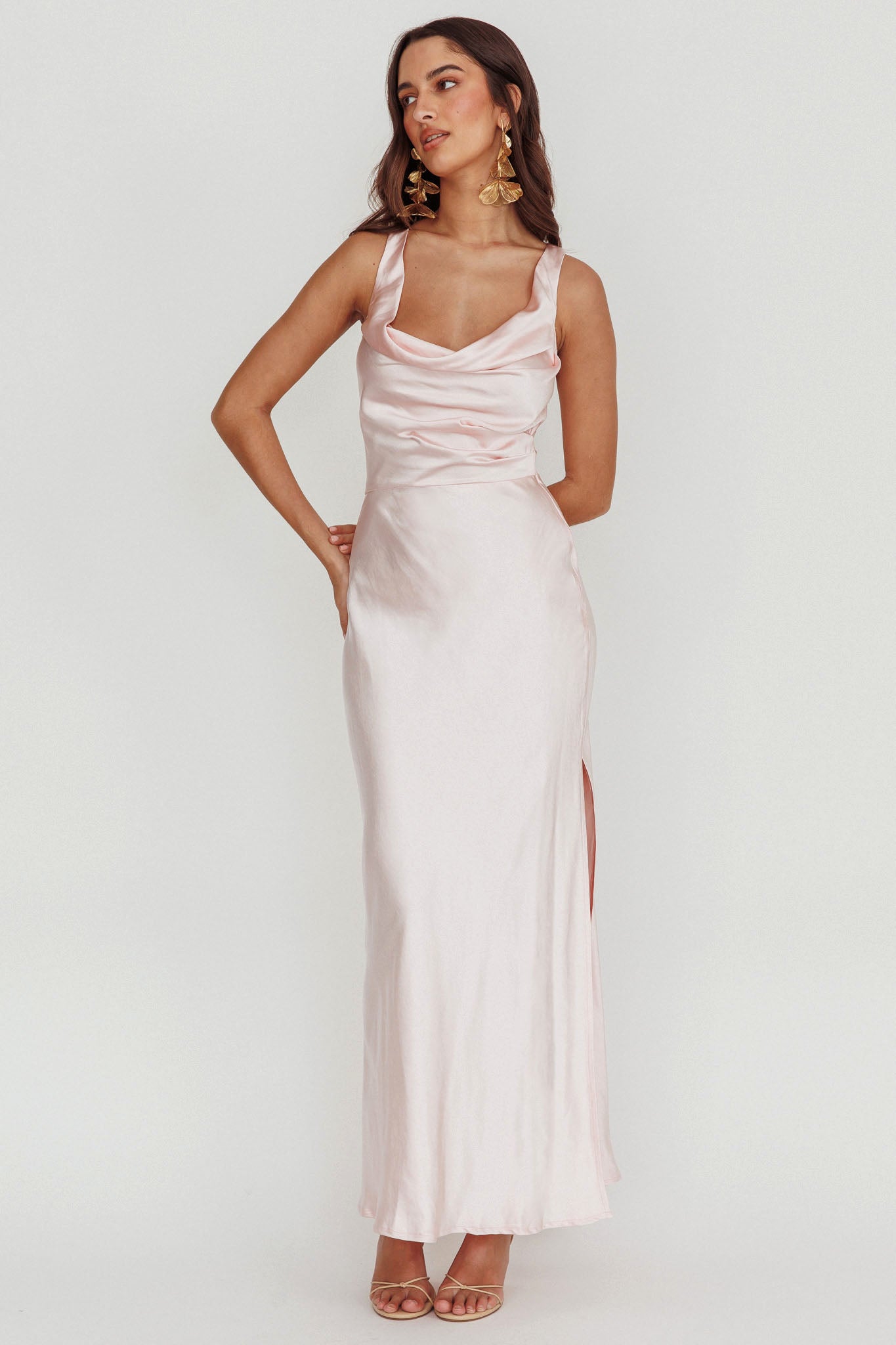 Sitara Tied Back Maxi Dress Blush by Selfie Leslie Australia