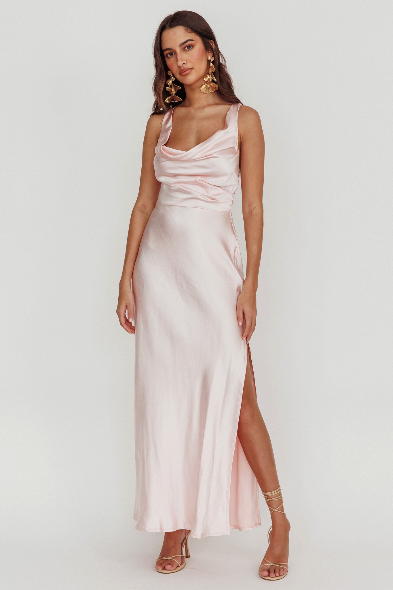 Sitara Tied Back Maxi Dress Blush by Selfie Leslie Australia