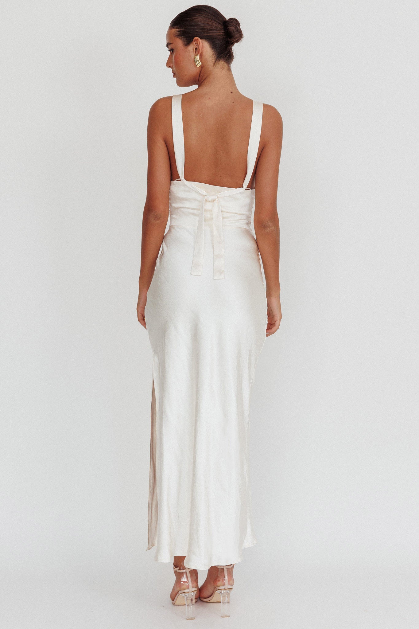 Sitara Tied Back Maxi Dress Oyster by Selfie Leslie Australia