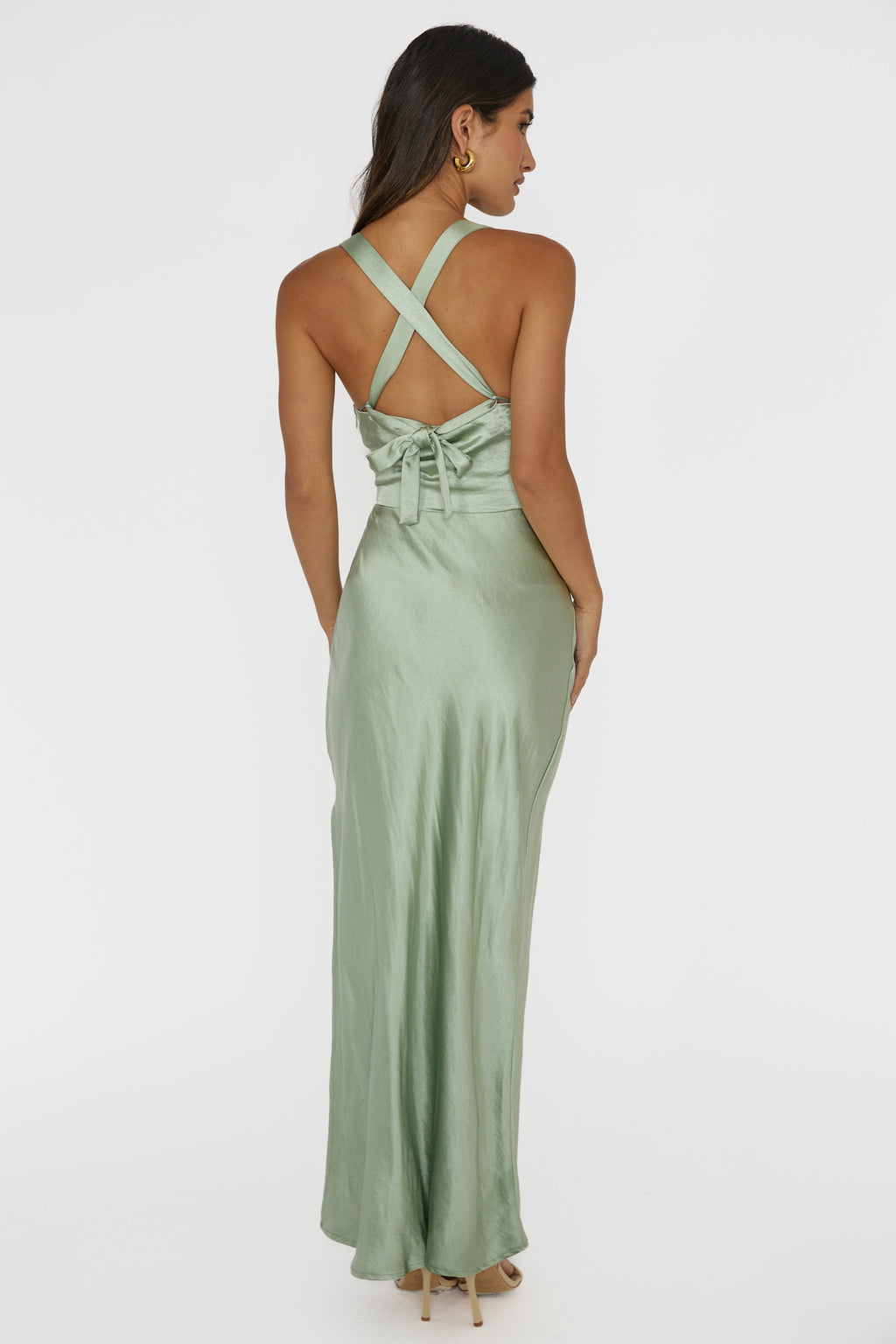 Sitara Tied Back Maxi Dress Sage by Selfie Leslie Australia