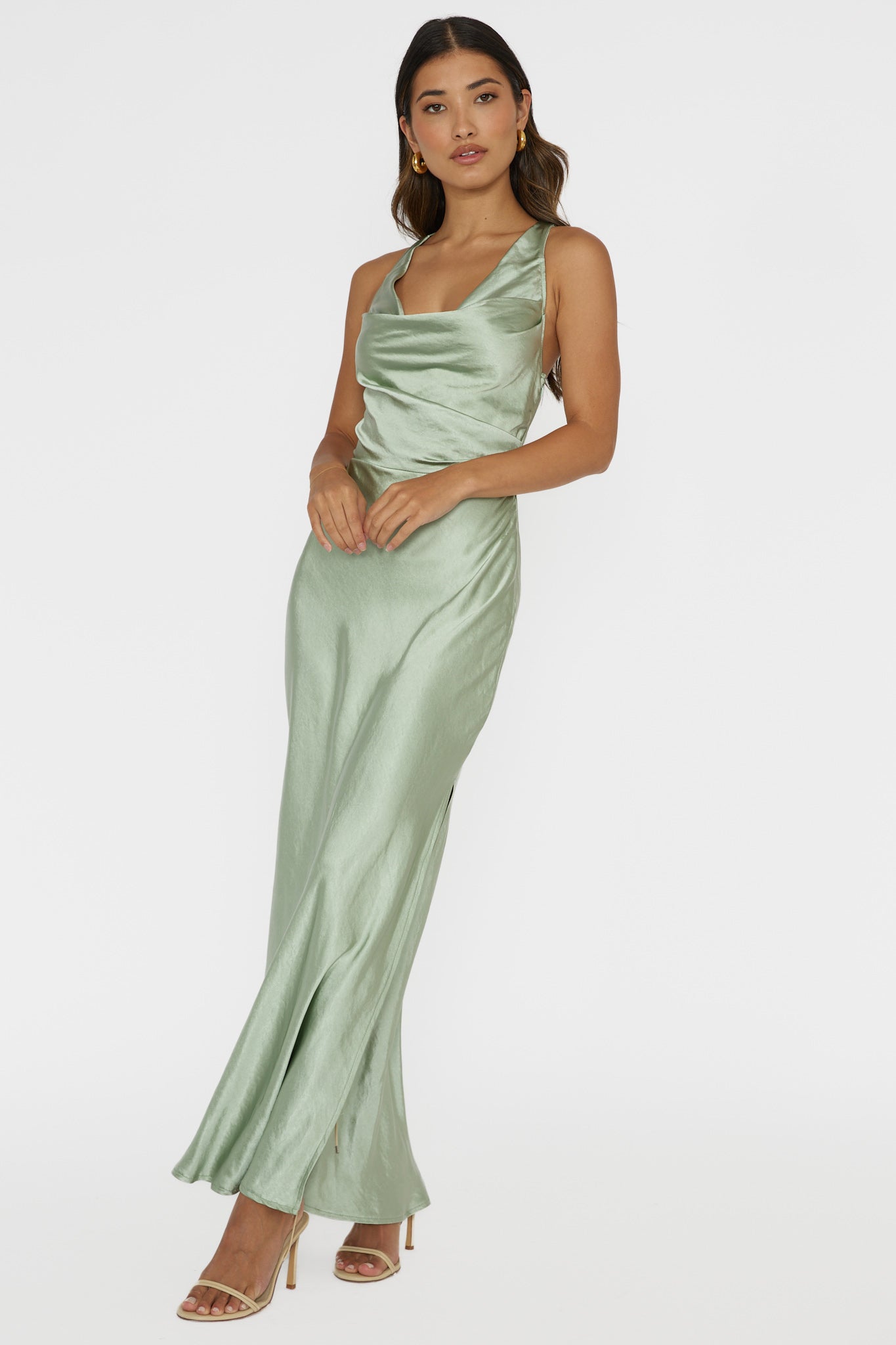 Sitara Tied Back Maxi Dress Sage by Selfie Leslie Australia