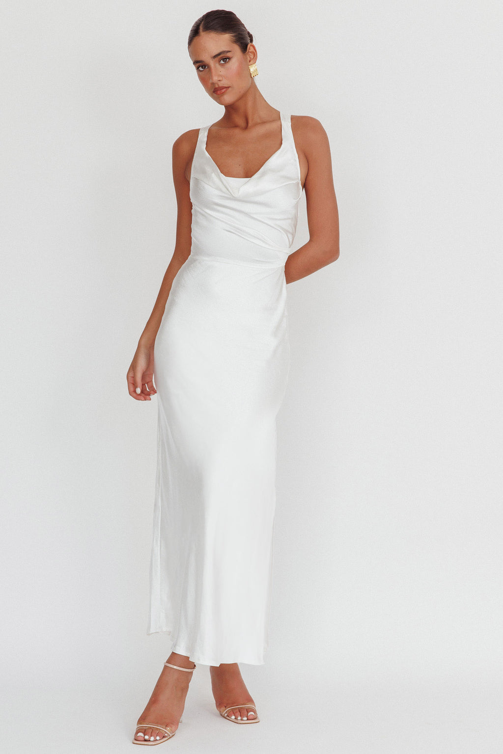 Sitara Tied Back Maxi Dress White by Selfie Leslie Australia