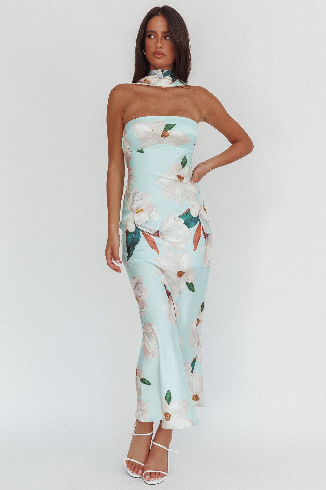 Damsel Reverse Halter Maxi Dress Magnolia Mint by Selfie Leslie Australia