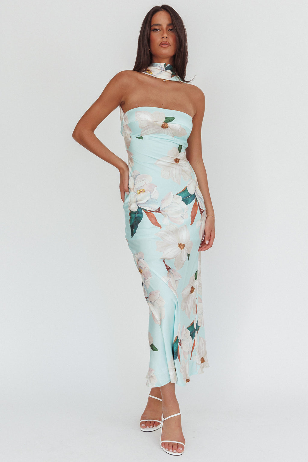 Damsel Reverse Halter Maxi Dress Magnolia Mint by Selfie Leslie Australia