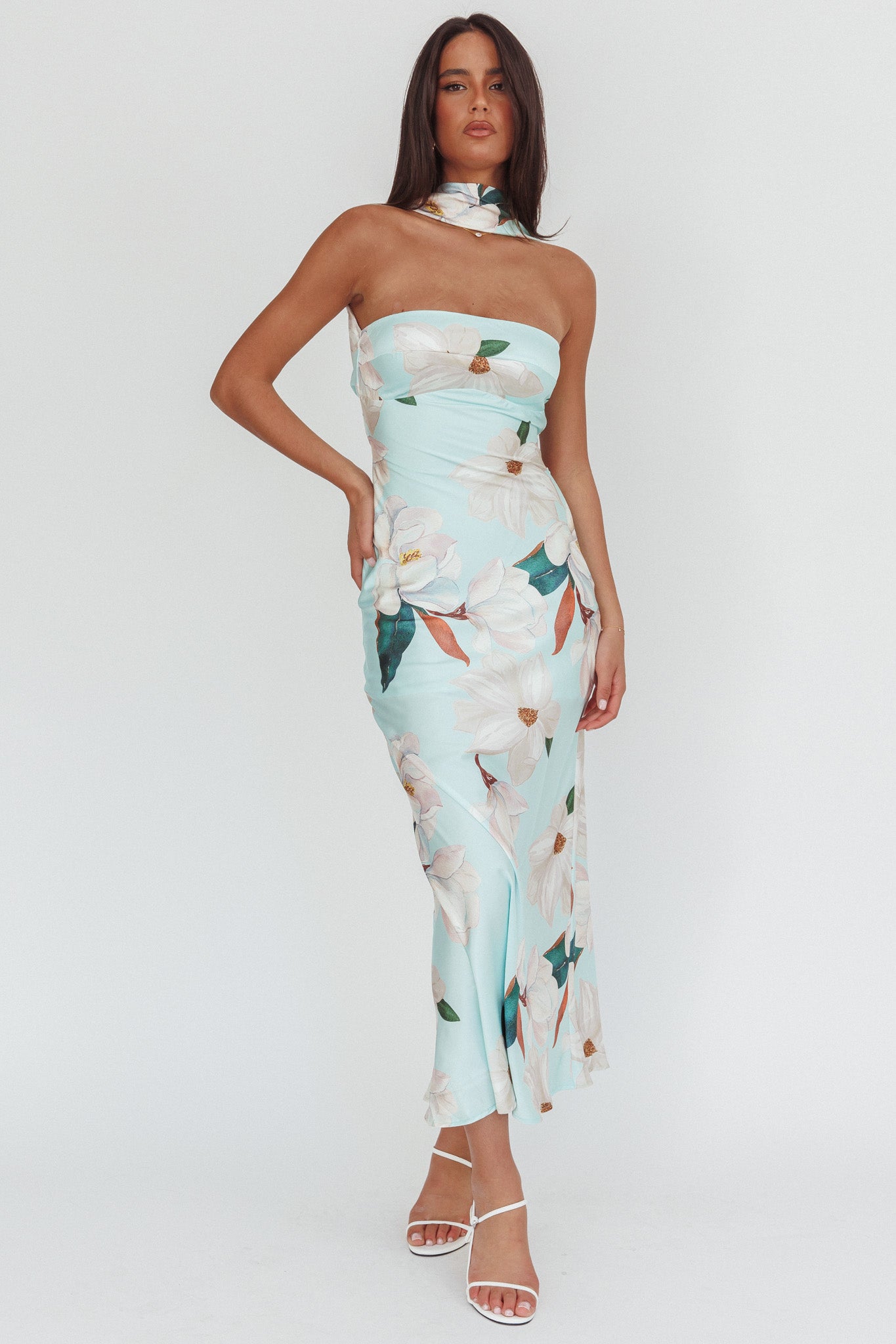 Damsel Reverse Halter Maxi Dress Magnolia Mint by Selfie Leslie Australia