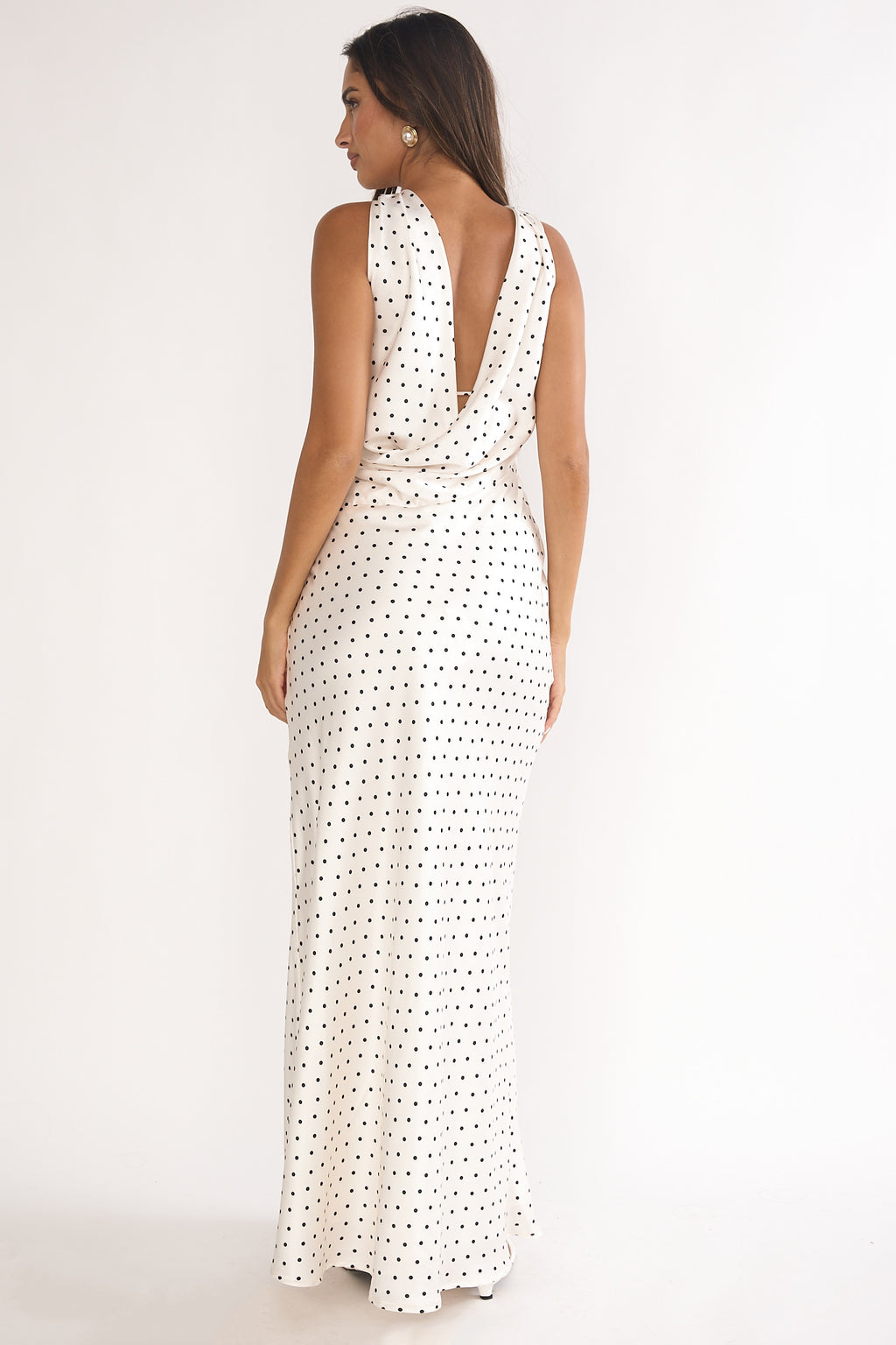 Damsel Reverse Halter Maxi Dress Polka Dot White by Selfie Leslie Australia