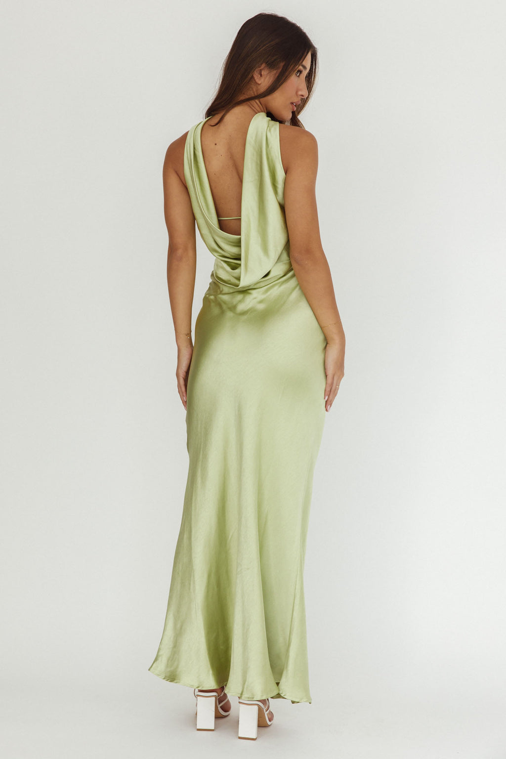 Damsel Reverse Halter Maxi Dress Pistachio by Selfie Leslie Australia