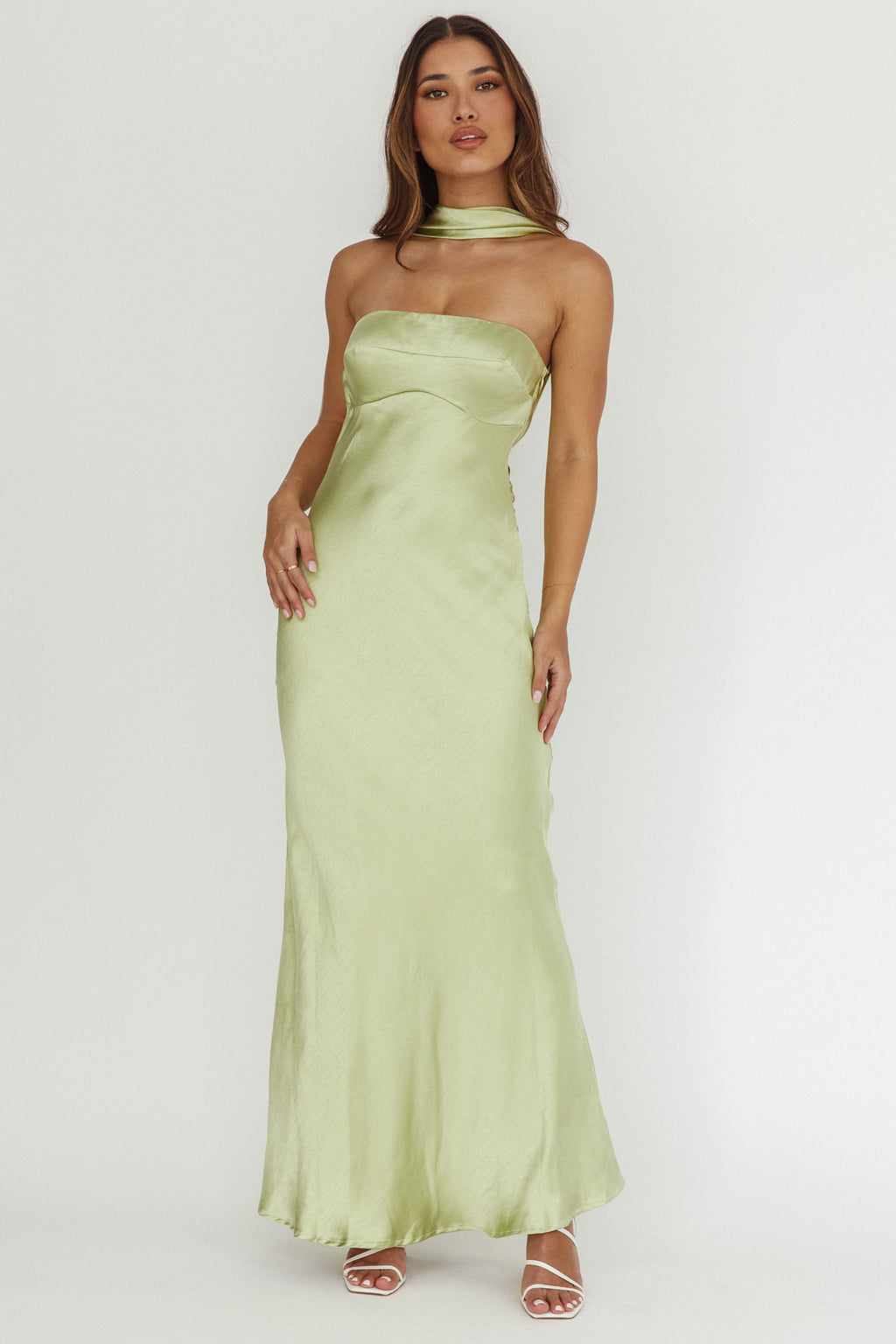 Damsel Reverse Halter Maxi Dress Pistachio by Selfie Leslie Australia