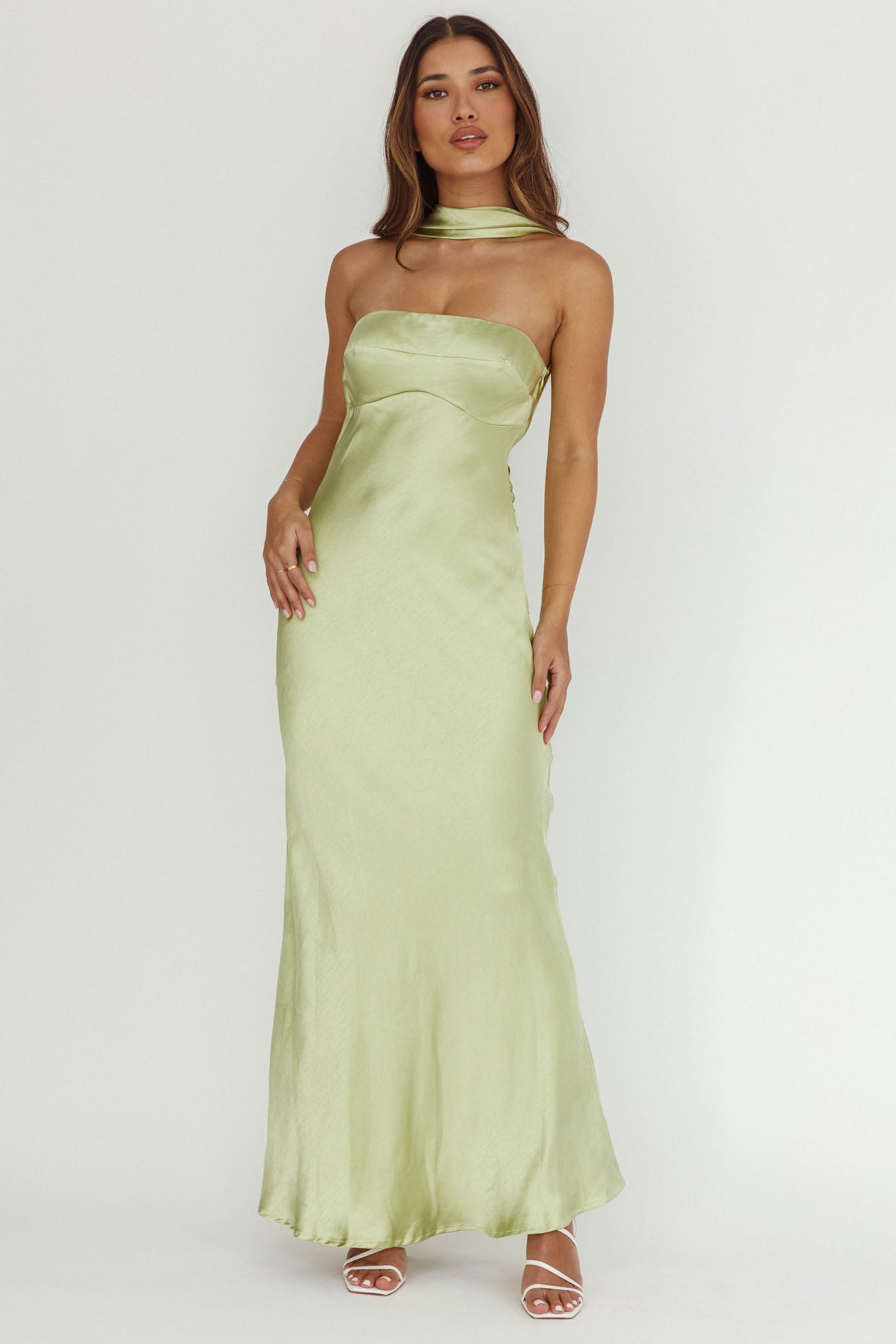 Damsel Reverse Halter Maxi Dress Pistachio by Selfie Leslie Australia