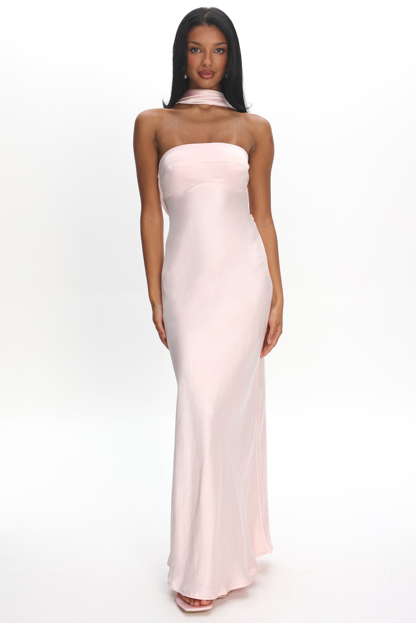Damsel Reverse Halter Maxi Dress Blush by Selfie Leslie Australia