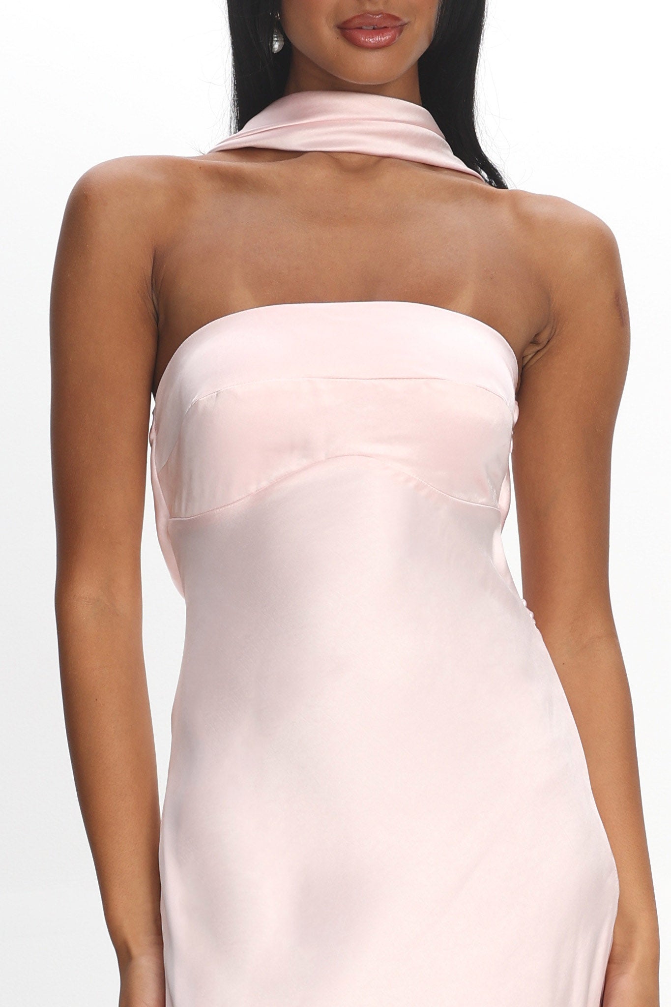 Damsel Reverse Halter Maxi Dress Blush by Selfie Leslie Australia