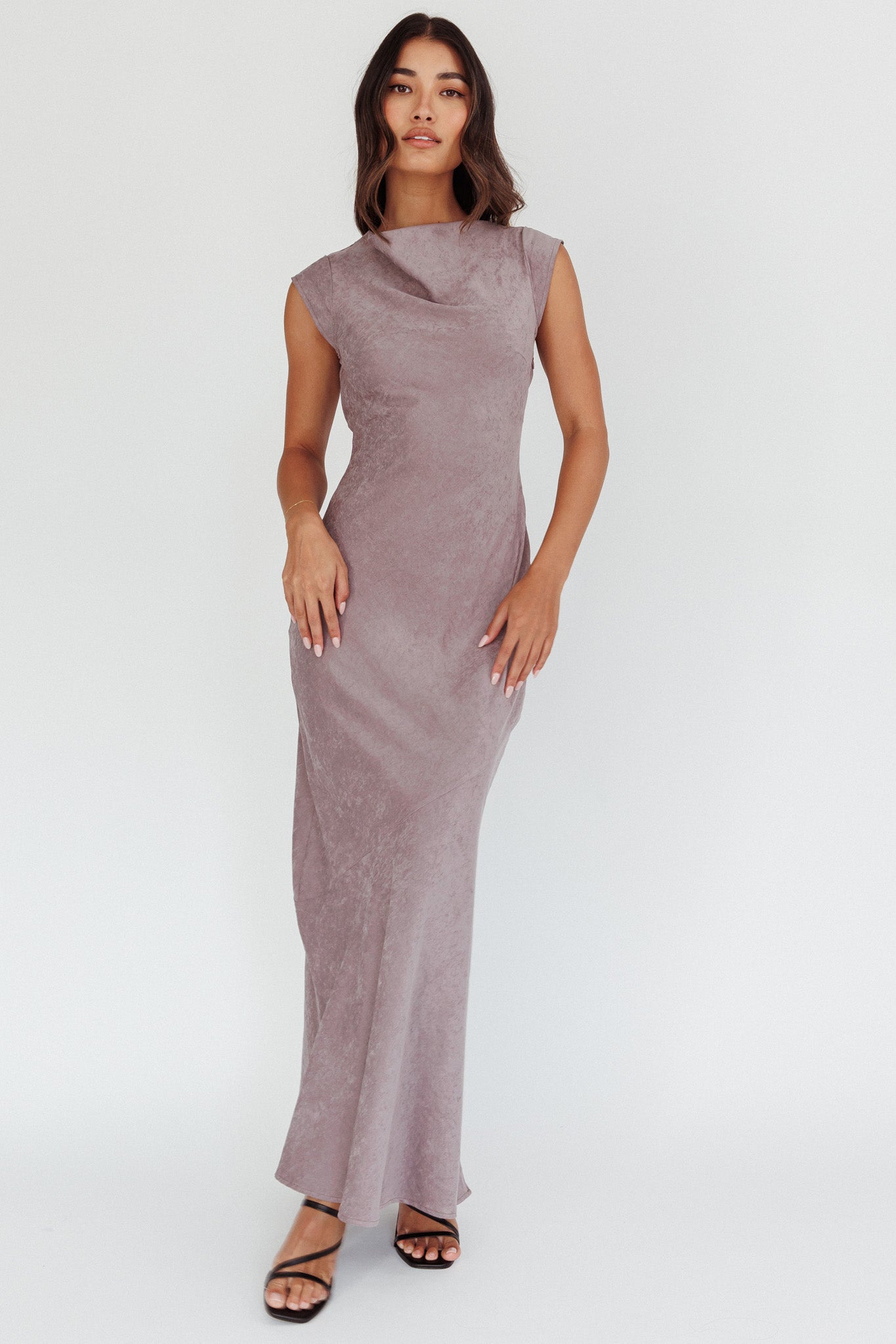 Maysa Cowl Back Maxi Dress Cloud by Selfie Leslie Australia