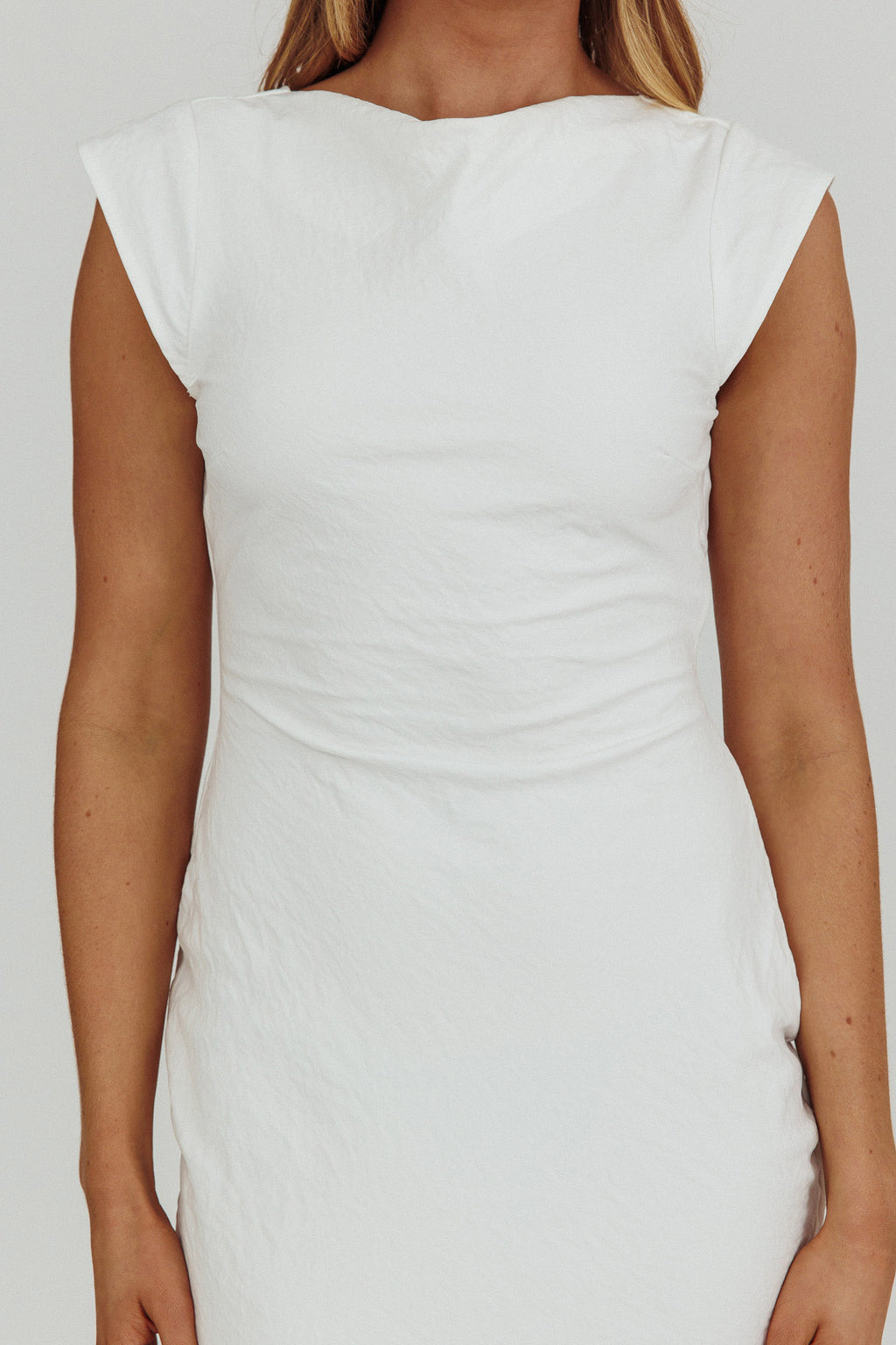 Maysa Cowl Back Maxi Dress Off White by Selfie Leslie Australia