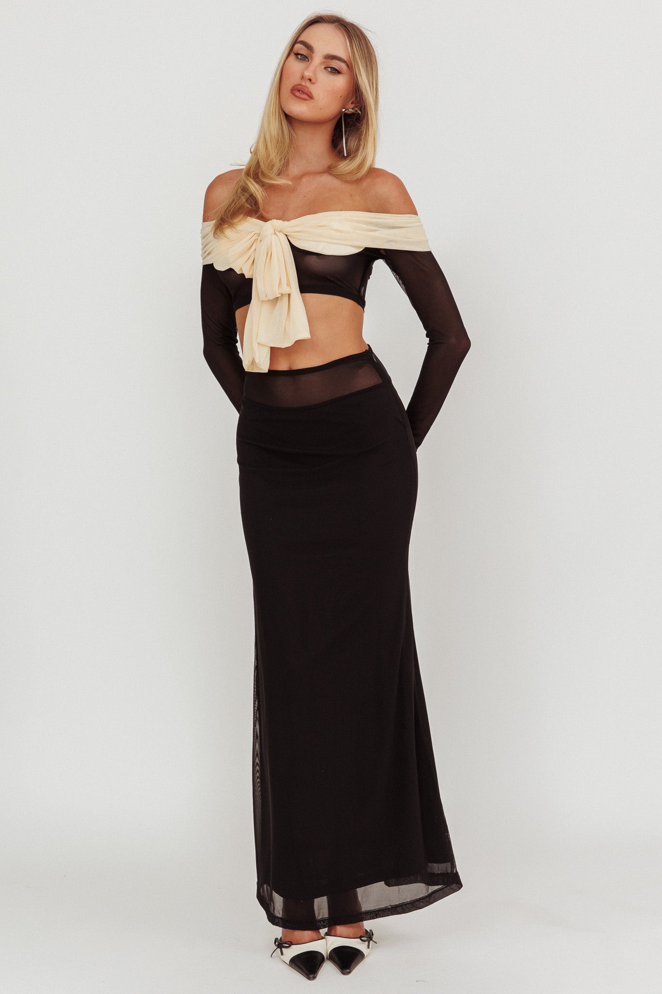 Perfect Worlds Mesh Maxi Skirt Black by Selfie Leslie Australia