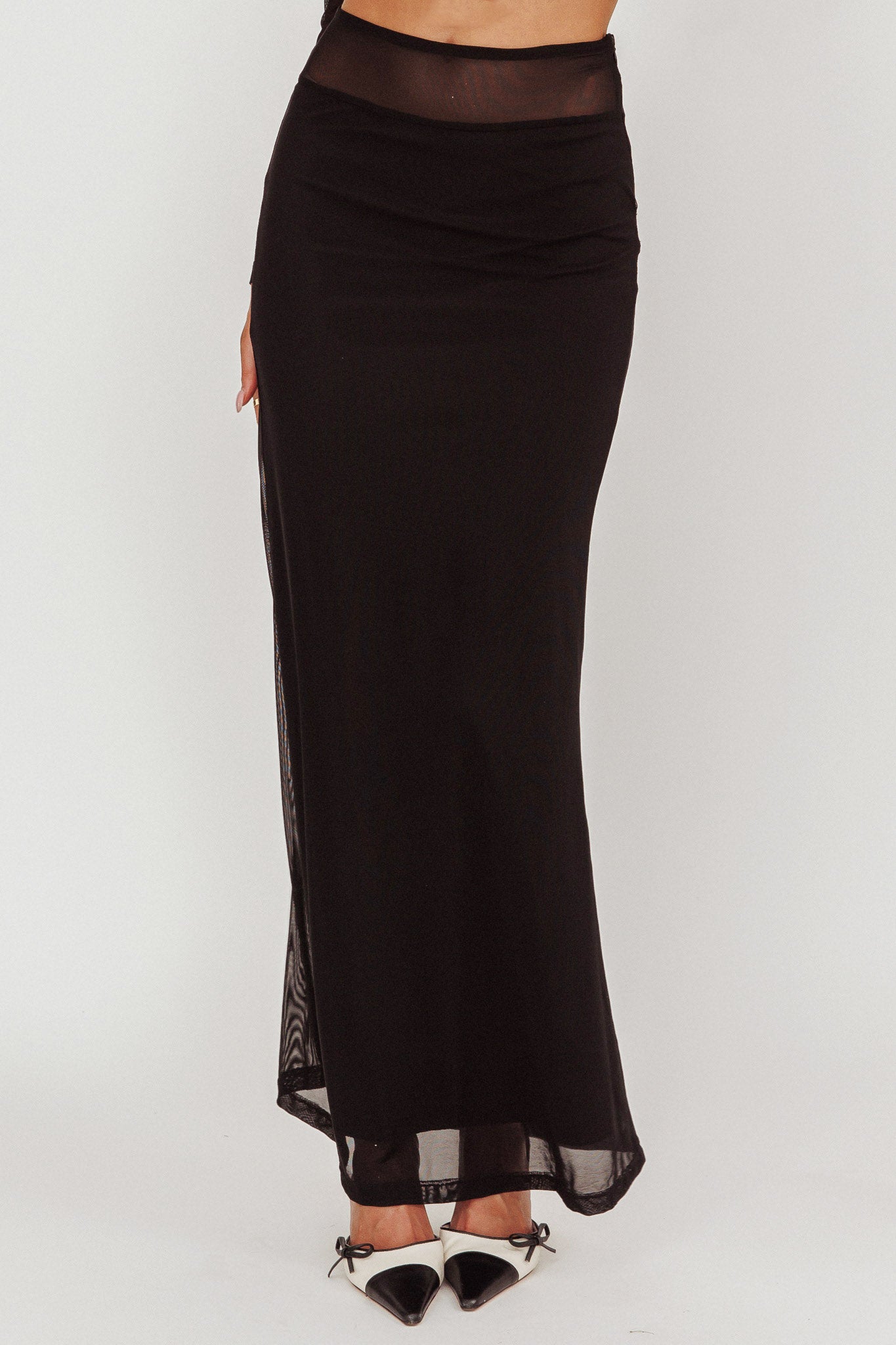 Perfect Worlds Mesh Maxi Skirt Black by Selfie Leslie Australia