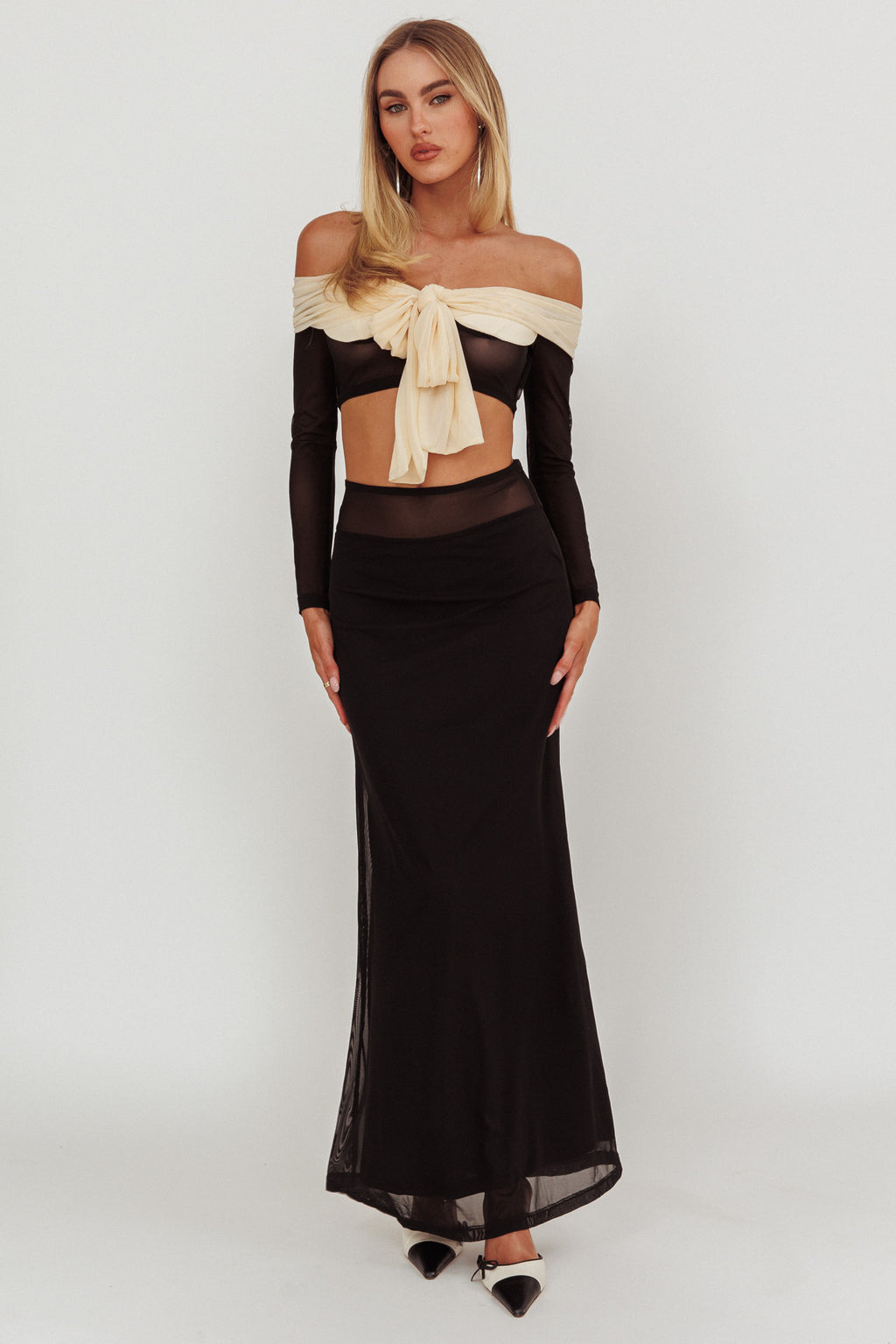 Perfect Worlds Mesh Maxi Skirt Black by Selfie Leslie Australia