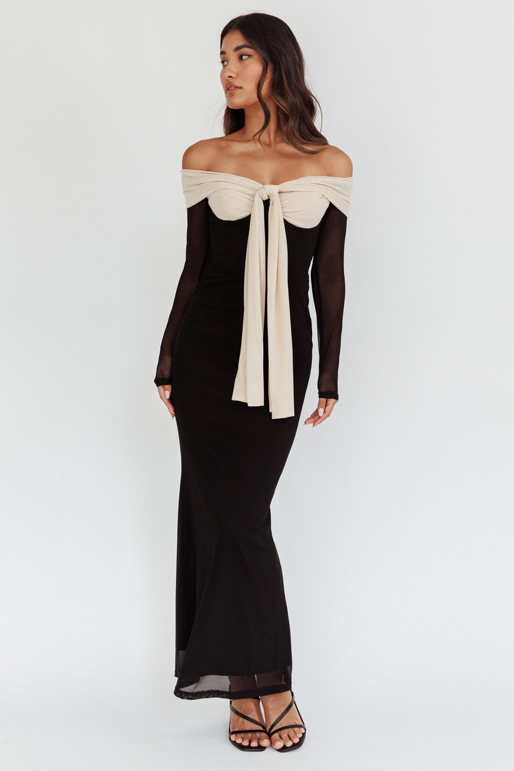 Perfect Worlds Off Shoulder Maxi Dress Black by Selfie Leslie Australia