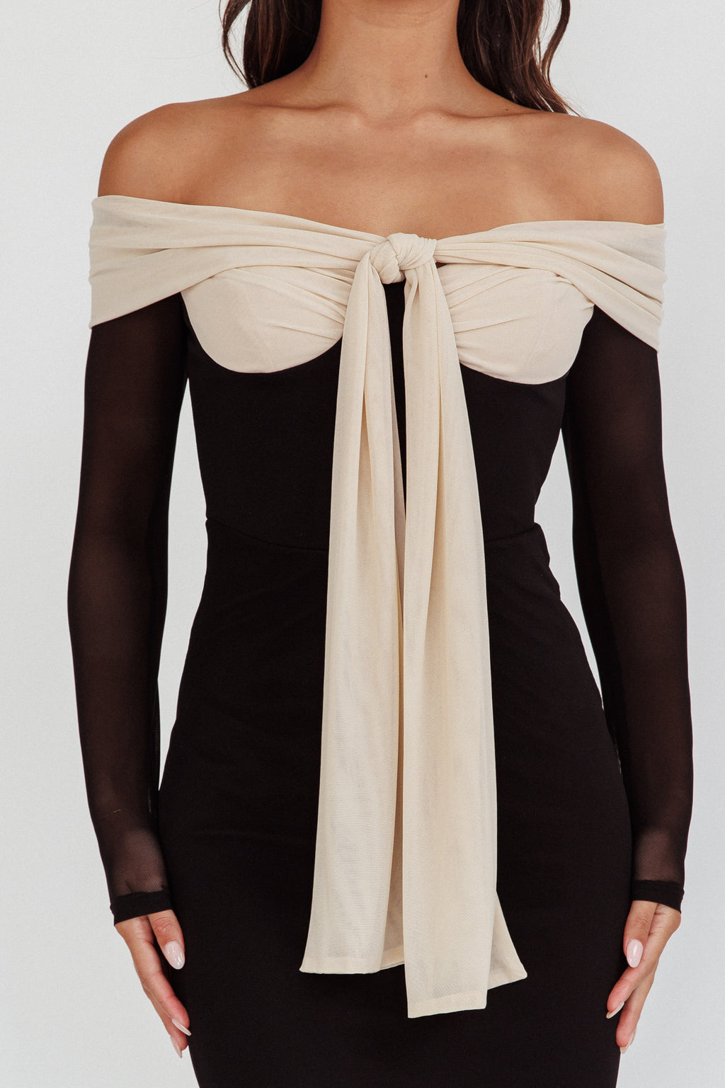 Perfect Worlds Off Shoulder Maxi Dress Black by Selfie Leslie Australia