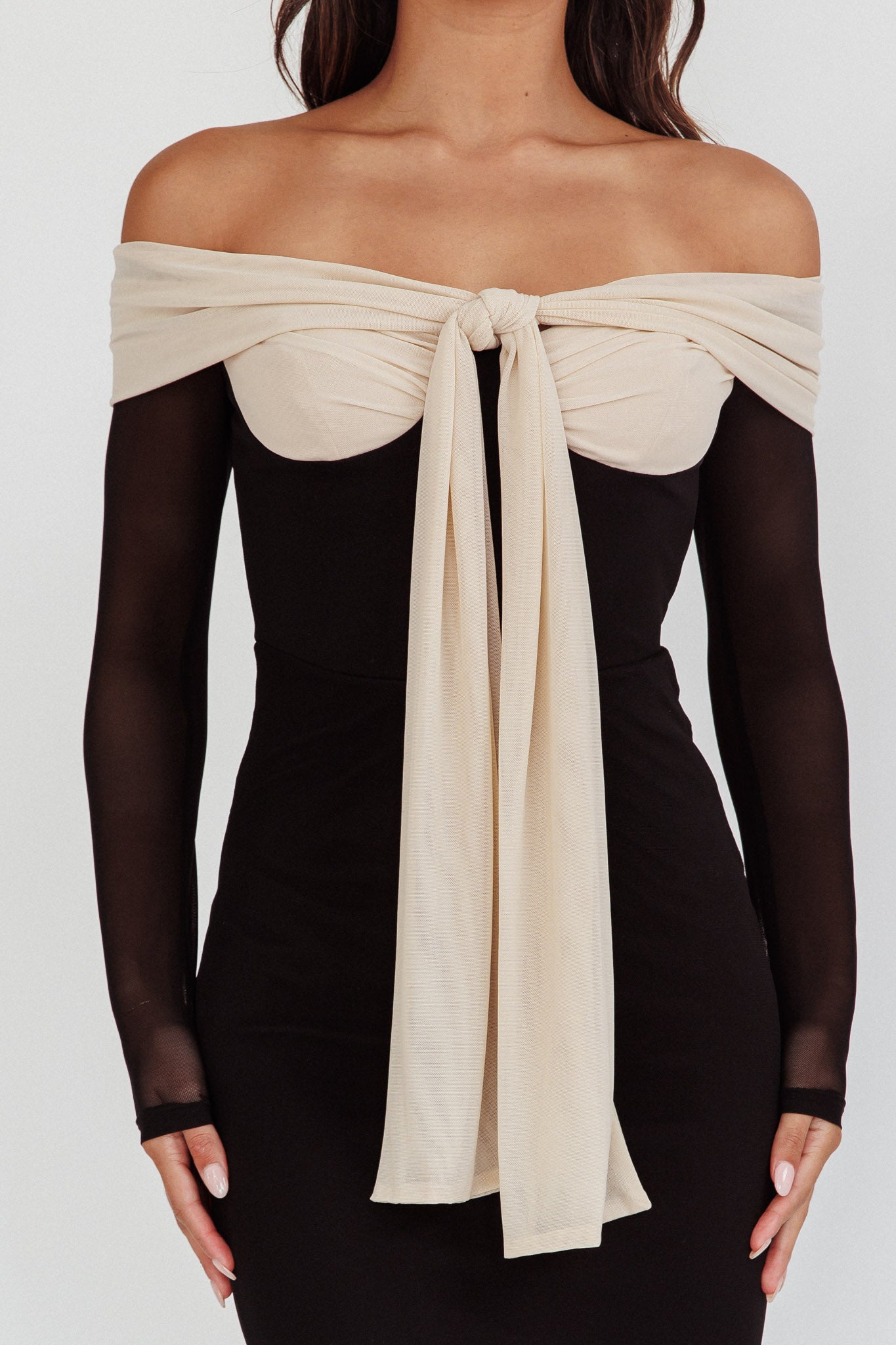 Perfect Worlds Off Shoulder Maxi Dress Black by Selfie Leslie Australia