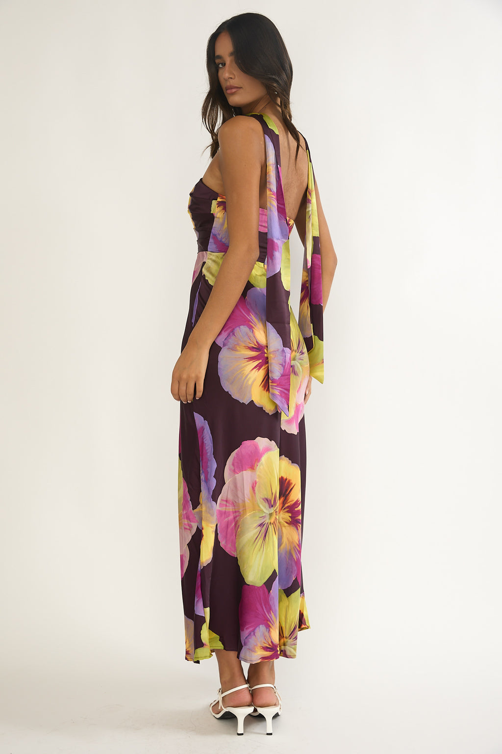 City Of Stars Strapless Scarf Maxi Dress Pansies Plum by Selfie Leslie Australia