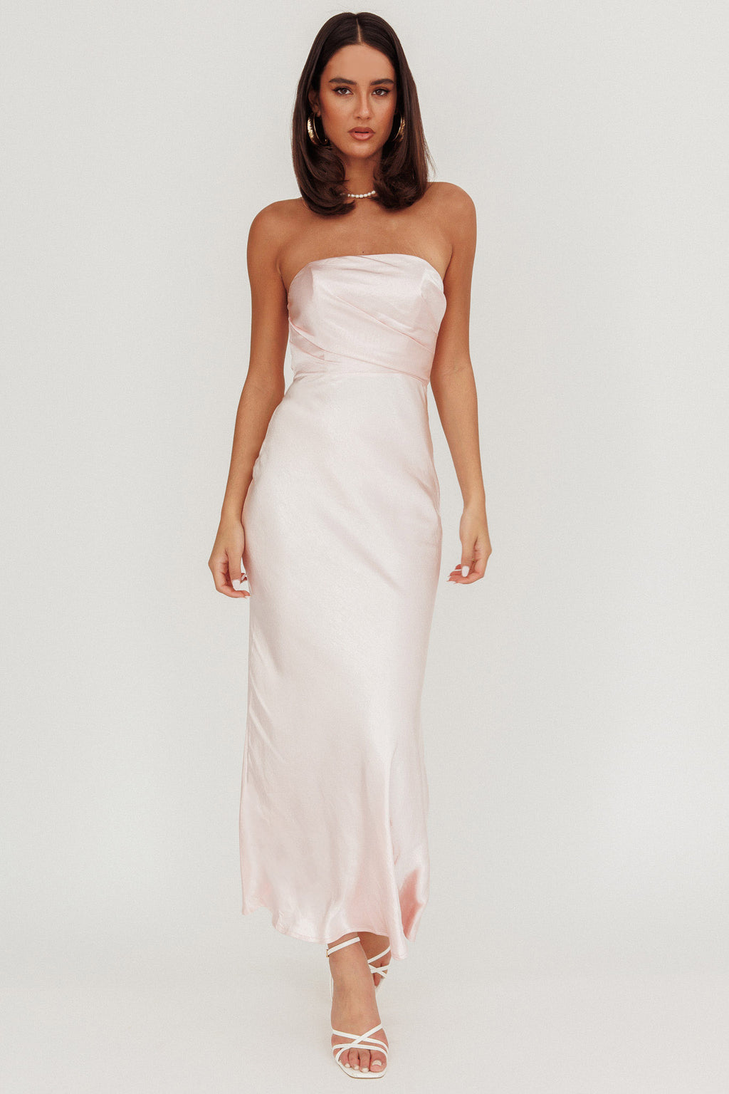 City Of Stars Strapless Maxi Dress Baby Pink by Selfie Leslie Australia