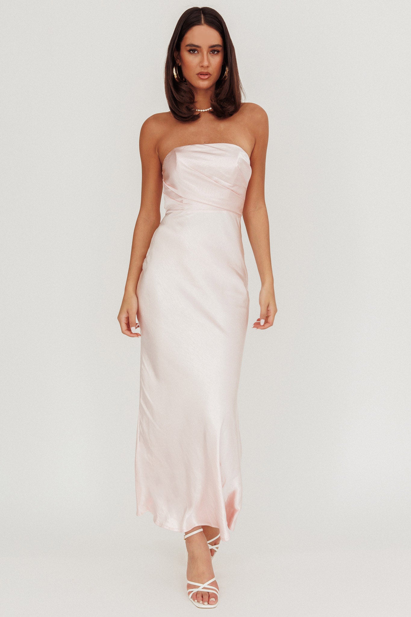 City Of Stars Strapless Maxi Dress Baby Pink by Selfie Leslie Australia