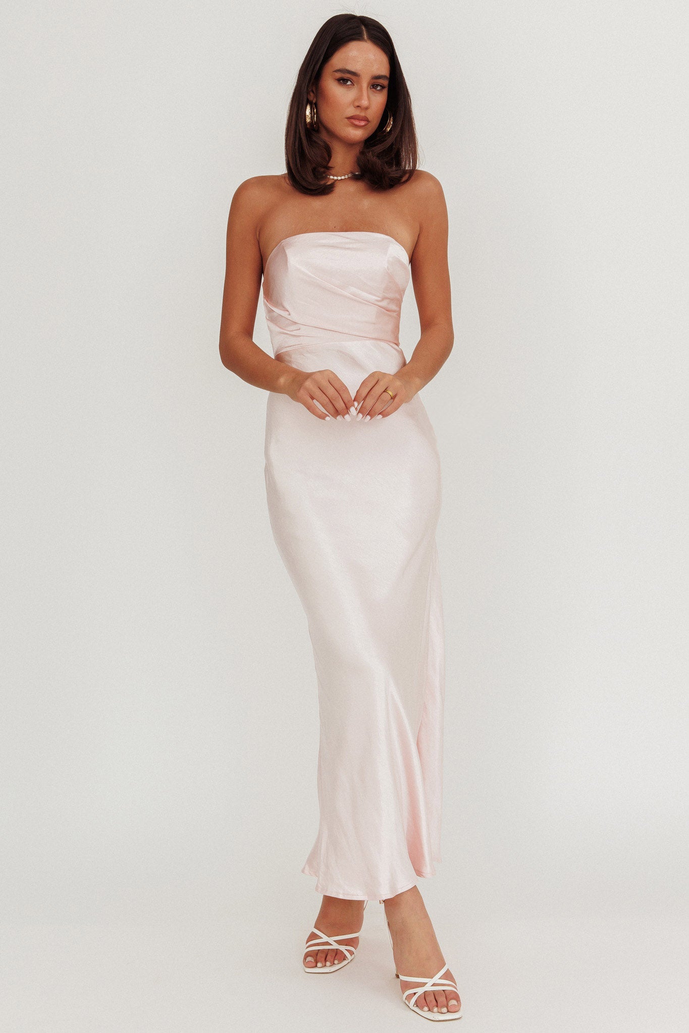 City Of Stars Strapless Maxi Dress Baby Pink by Selfie Leslie Australia