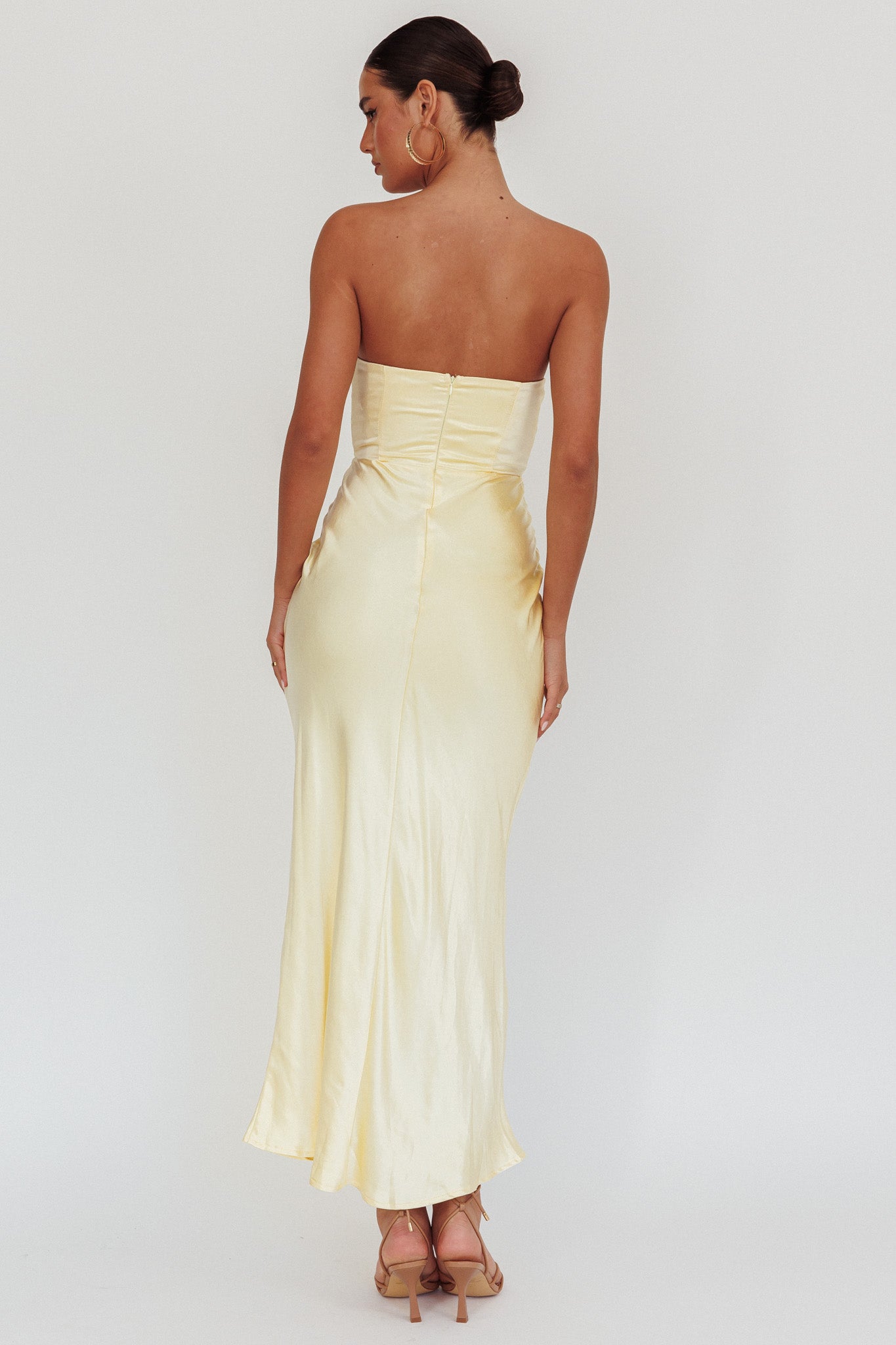 City Of Stars Strapless Maxi Dress Butter by Selfie Leslie Australia