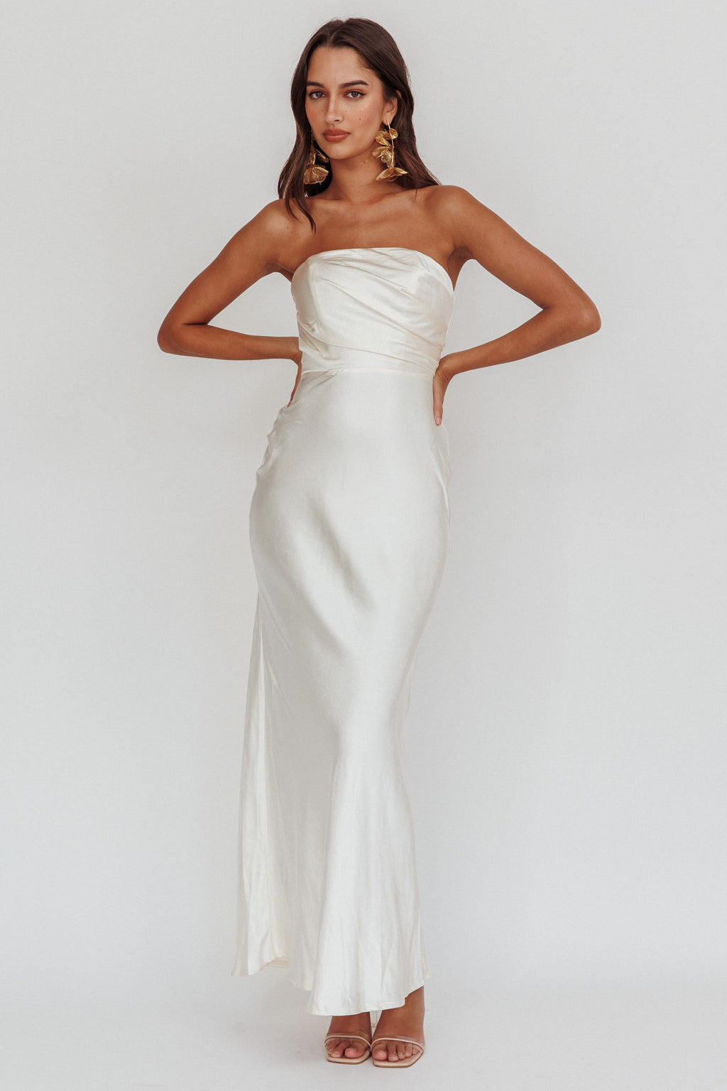 City Of Stars Strapless Maxi Dress Oyster by Selfie Leslie Australia