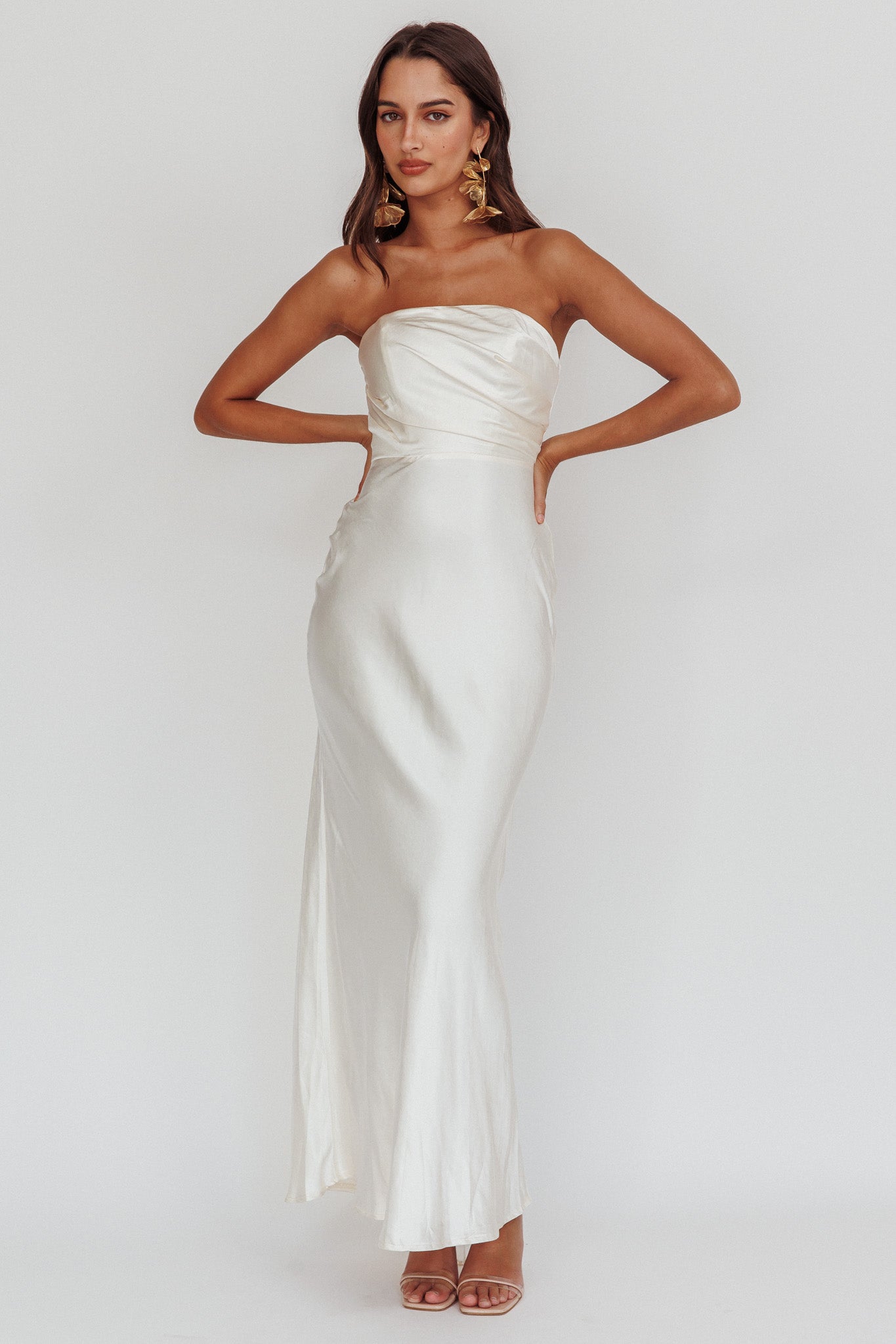 City Of Stars Strapless Maxi Dress Oyster by Selfie Leslie Australia