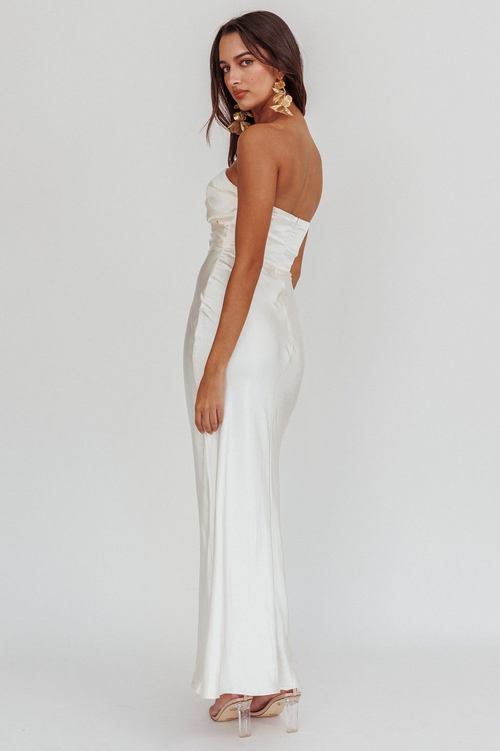 City Of Stars Strapless Maxi Dress Oyster by Selfie Leslie Australia