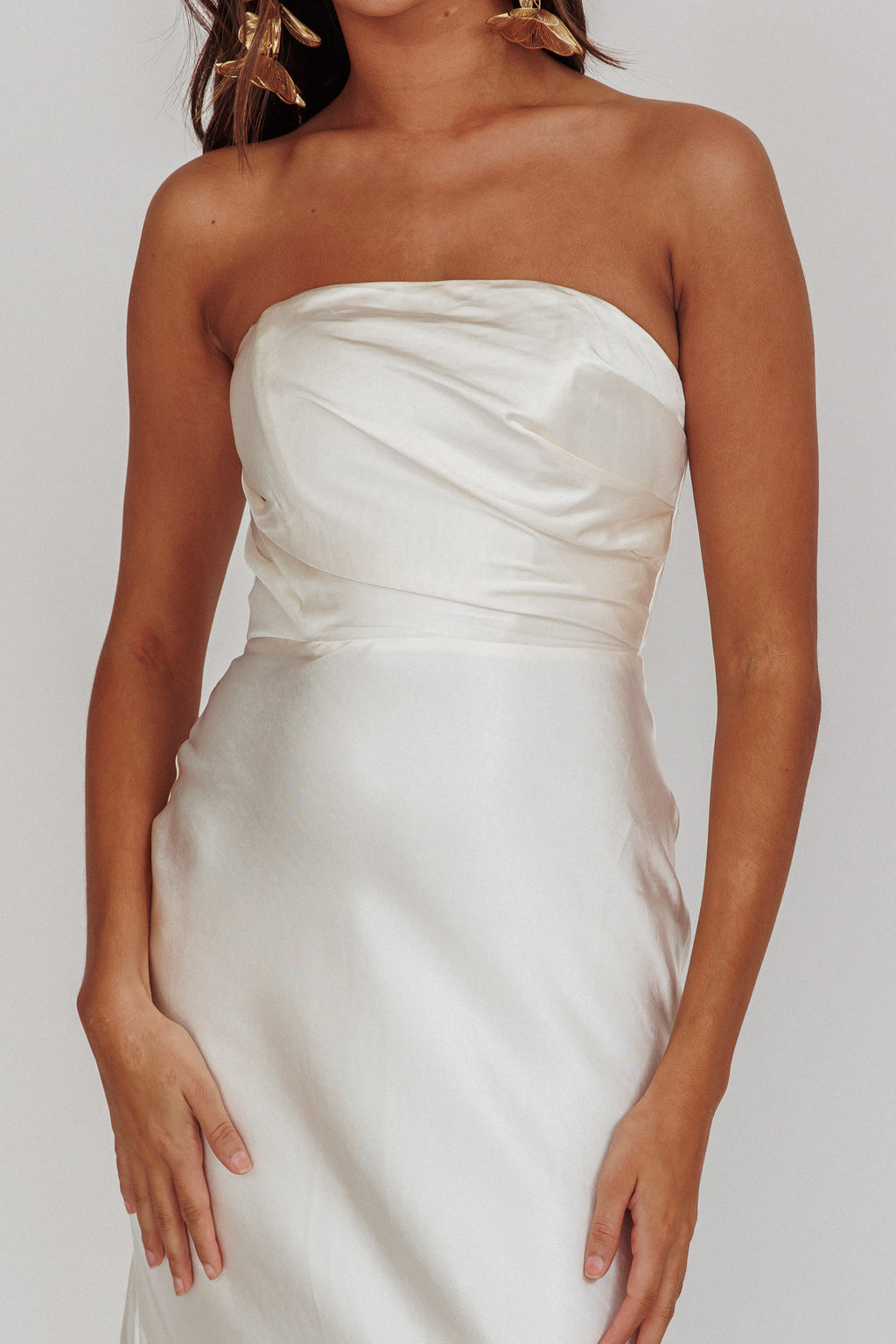 City Of Stars Strapless Maxi Dress Oyster by Selfie Leslie Australia