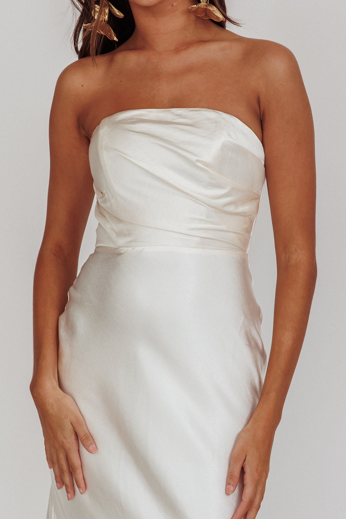 City Of Stars Strapless Maxi Dress Oyster by Selfie Leslie Australia