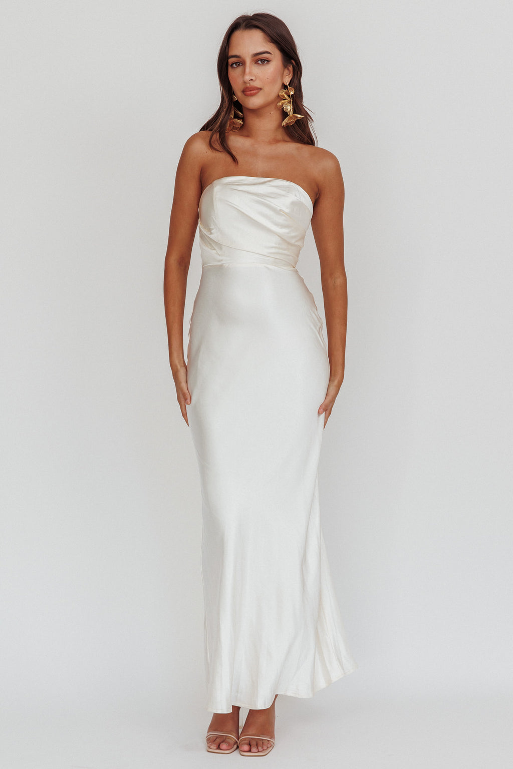 City Of Stars Strapless Maxi Dress Oyster by Selfie Leslie Australia