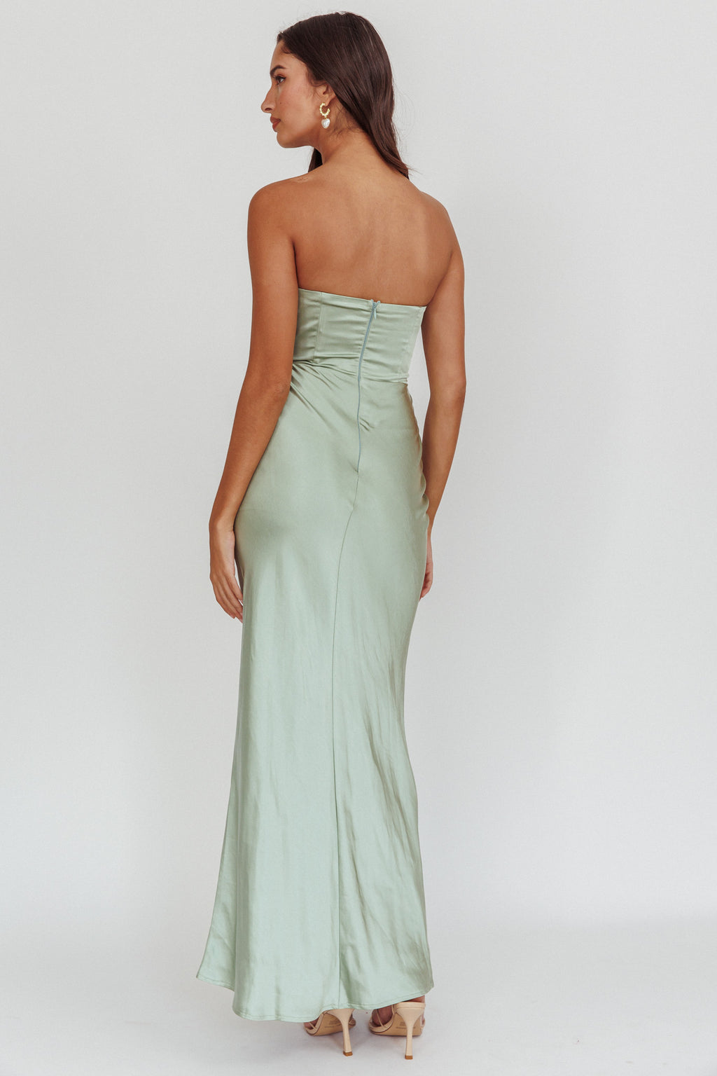 City Of Stars Strapless Maxi Dress Pistachio by Selfie Leslie Australia