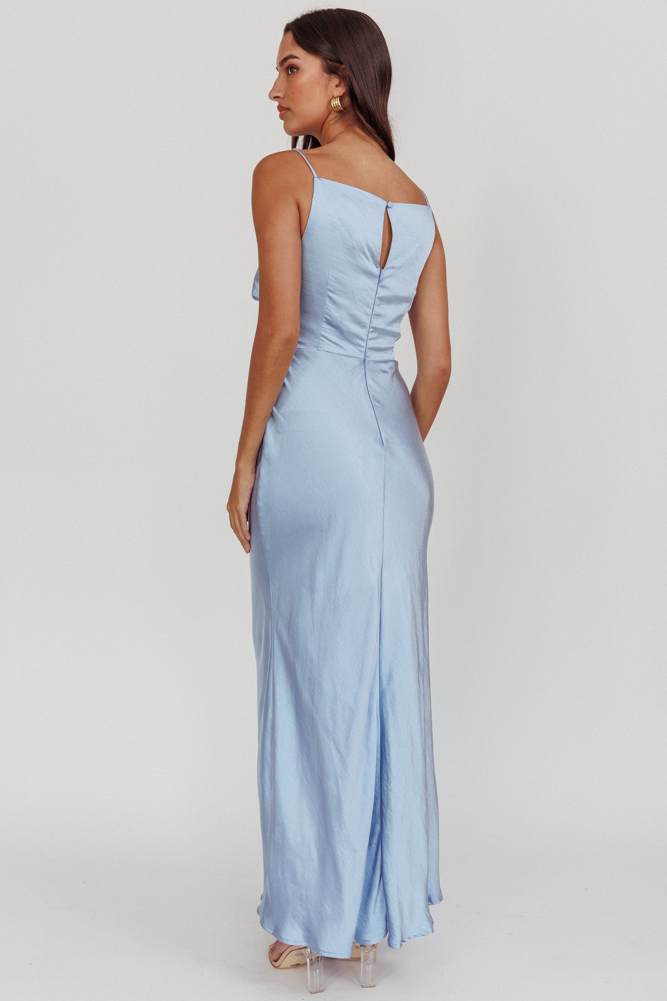 Laila Boat Neck Maxi Dress Stone Blue by Selfie Leslie Australia