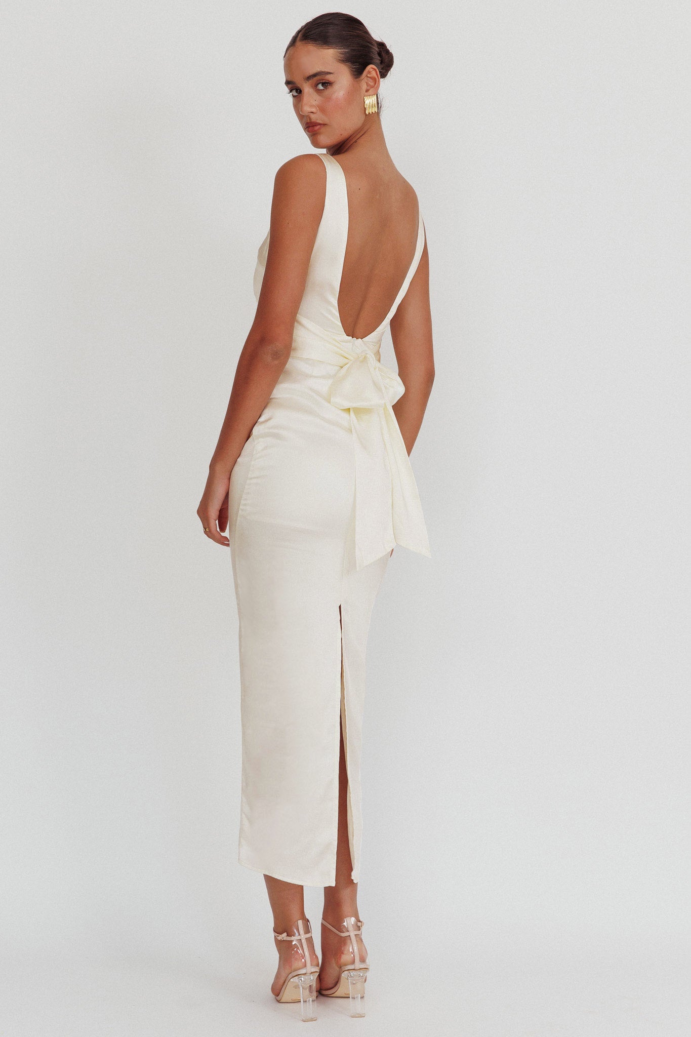 Leila Boat Neck Maxi Dress Ivory by Selfie Leslie Australia