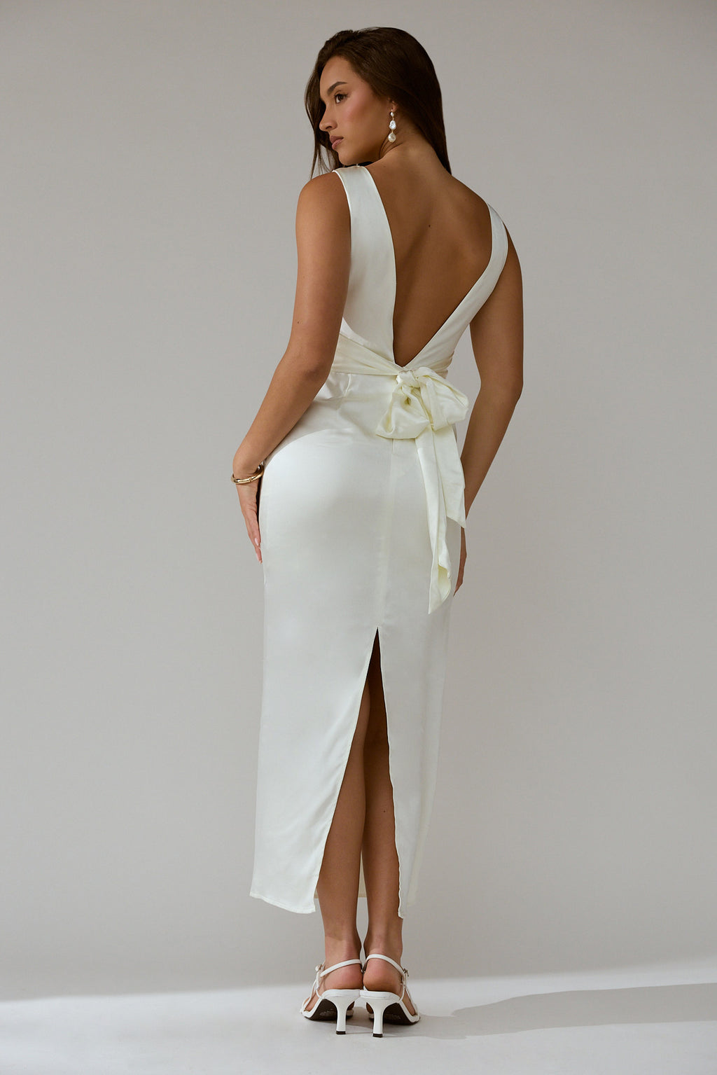 Leila Boat Neck Maxi Dress Ivory by Selfie Leslie Australia