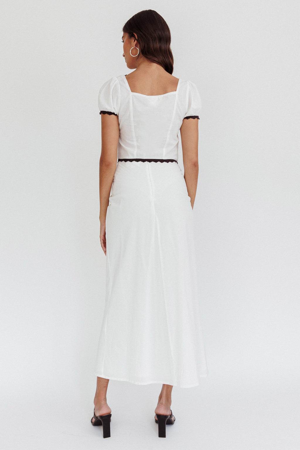 Wistful Midi Skirt White by Selfie Leslie Australia