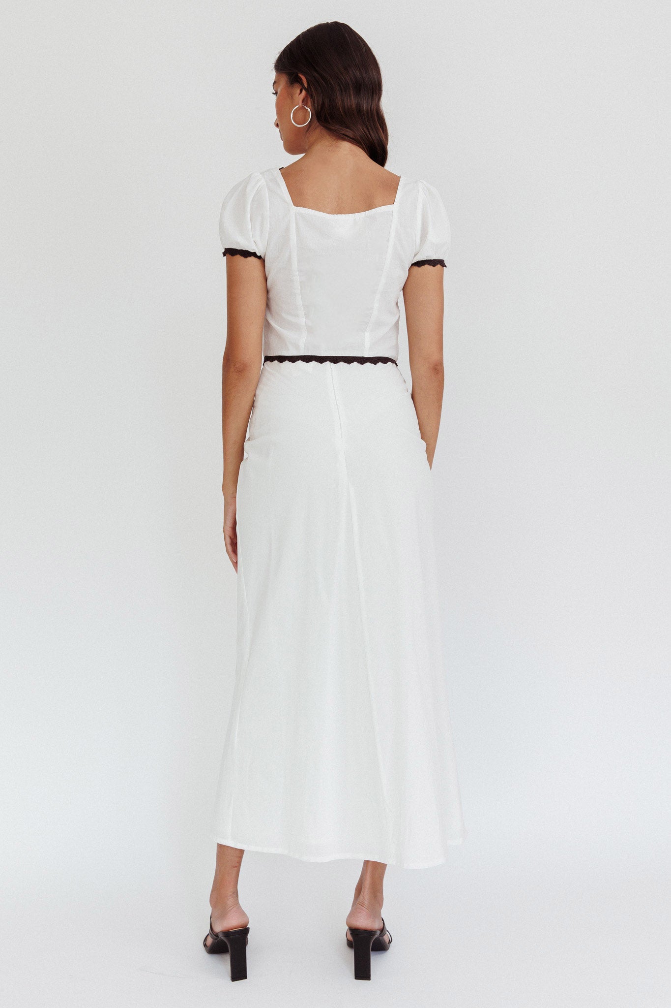 Wistful Midi Skirt White by Selfie Leslie Australia