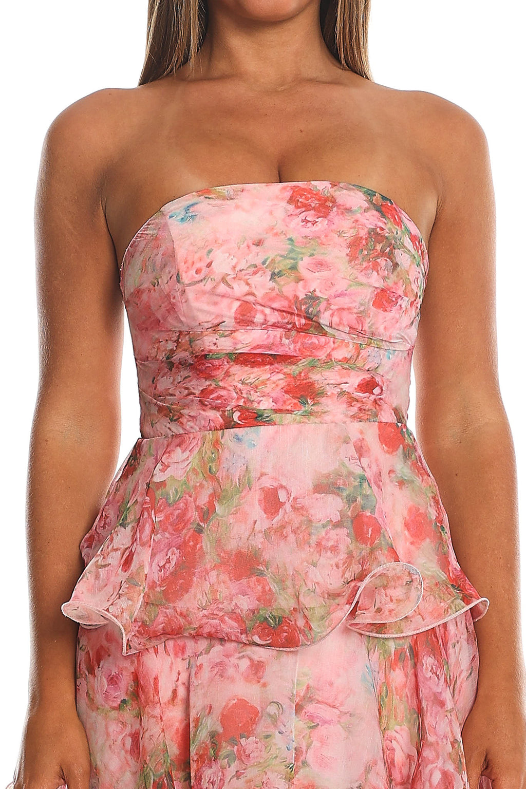 Malani Tiered Midi Dress Red
